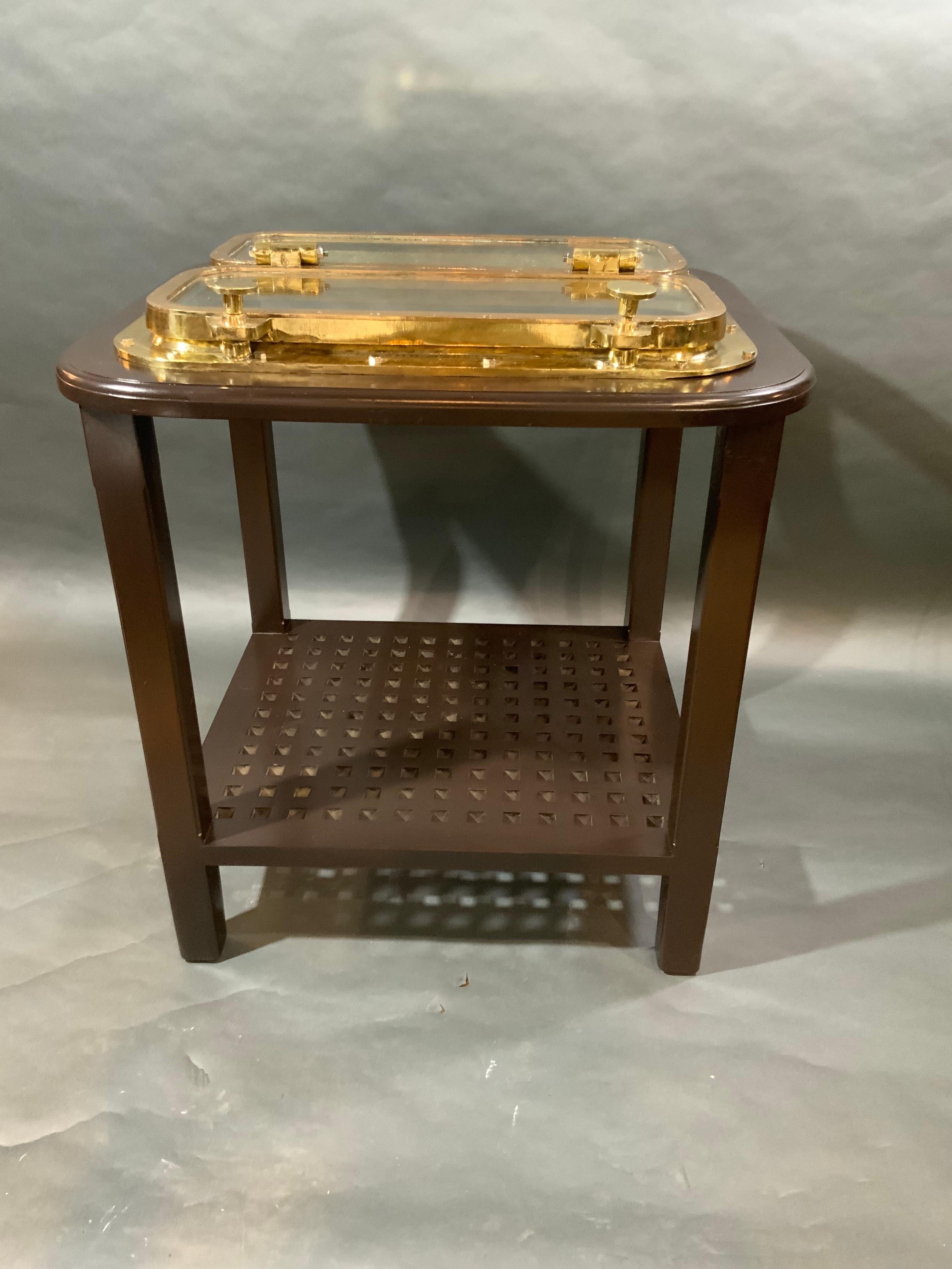 Solid Brass Ships Porthole Table For Sale 1
