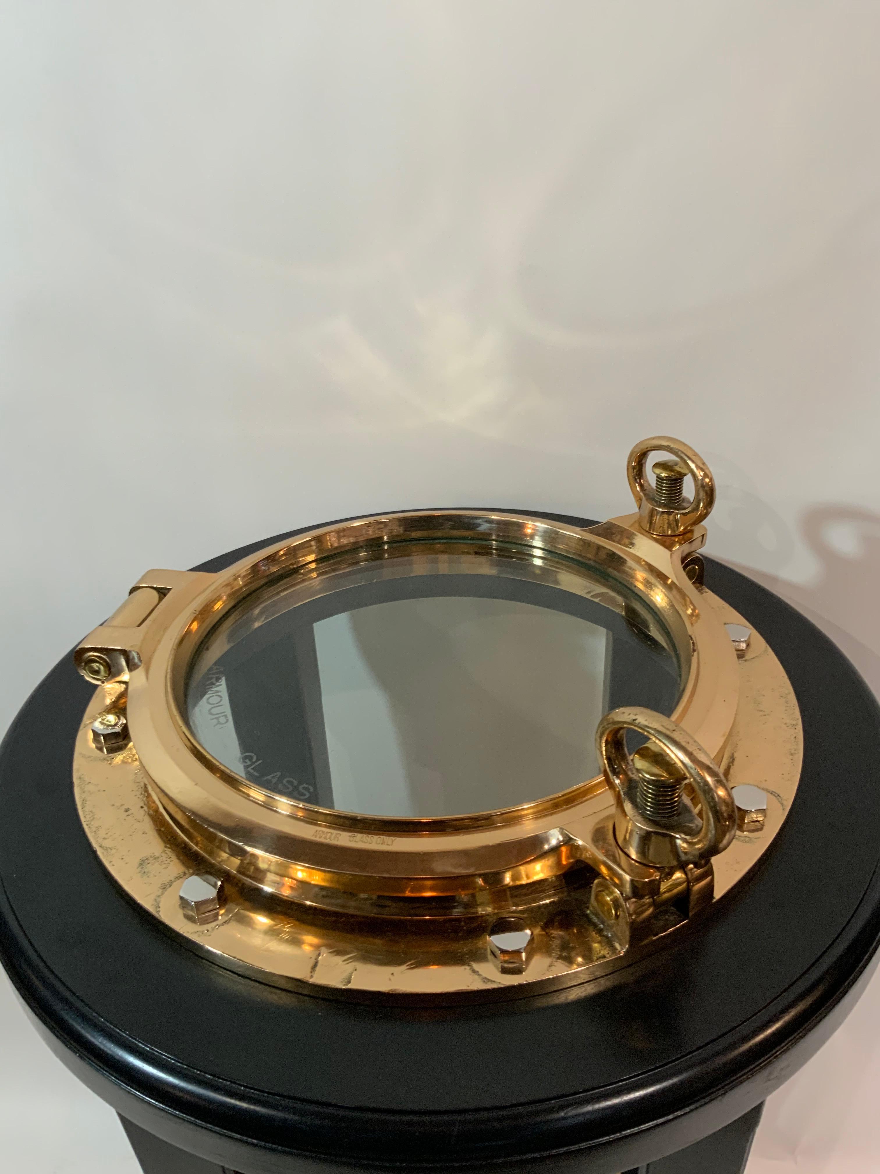 Solid Brass Ships Porthole Table For Sale 2