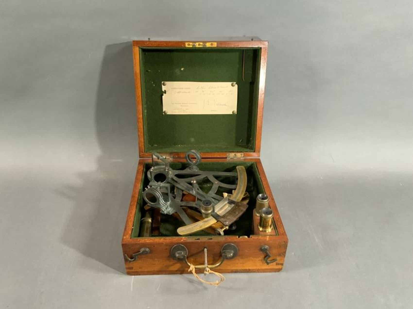 British Solid Brass Ships Sextant in Box