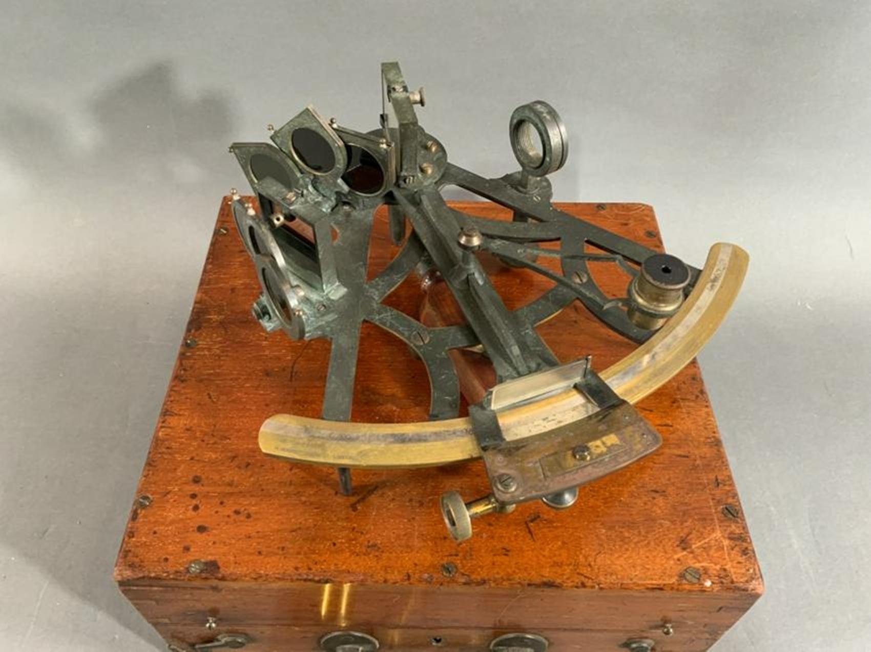 Solid Brass Ships Sextant in Box 1