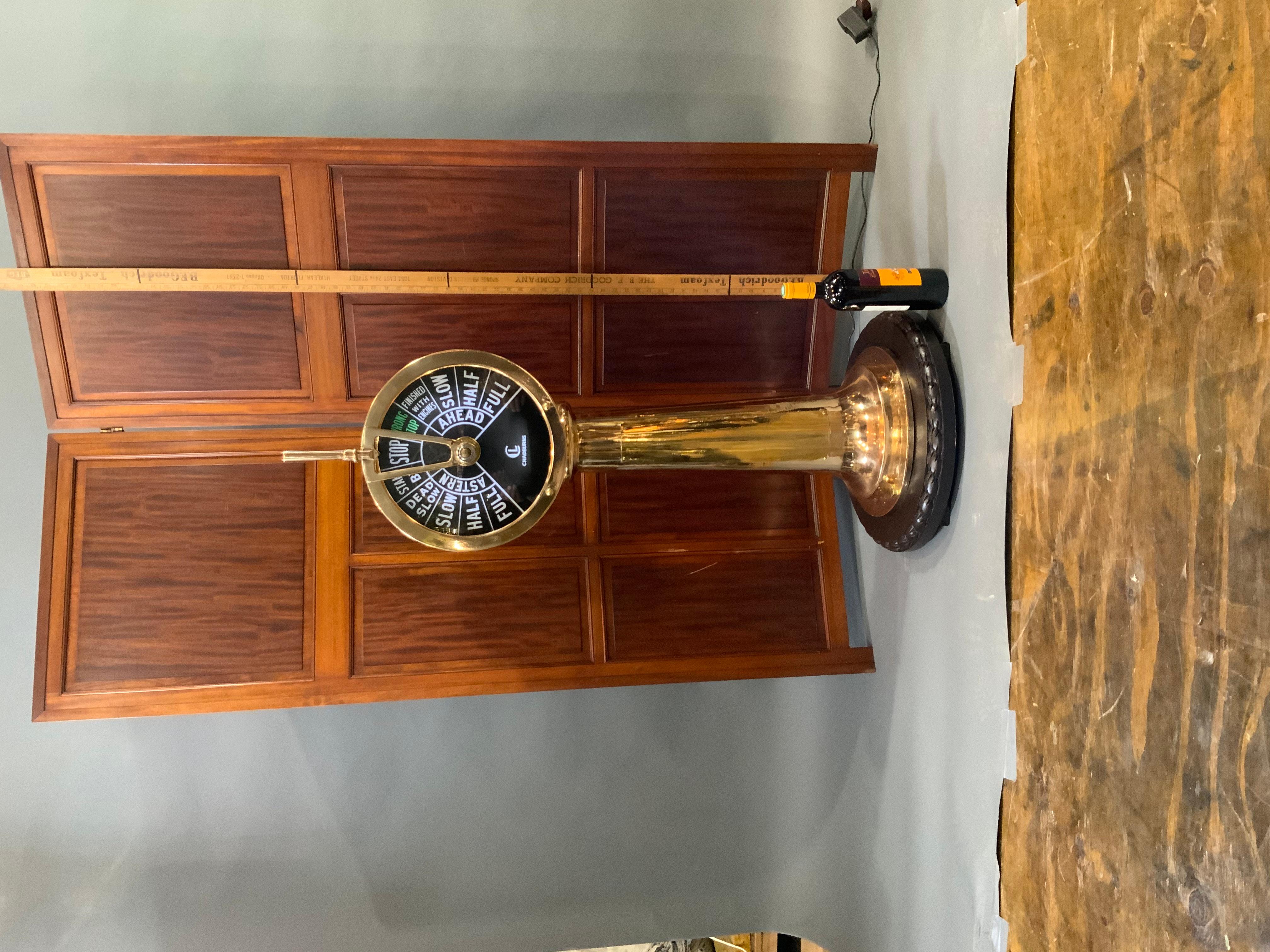 Telégrafo naval de latón macizo del fabricante inglés Chadburns Pulido en venta