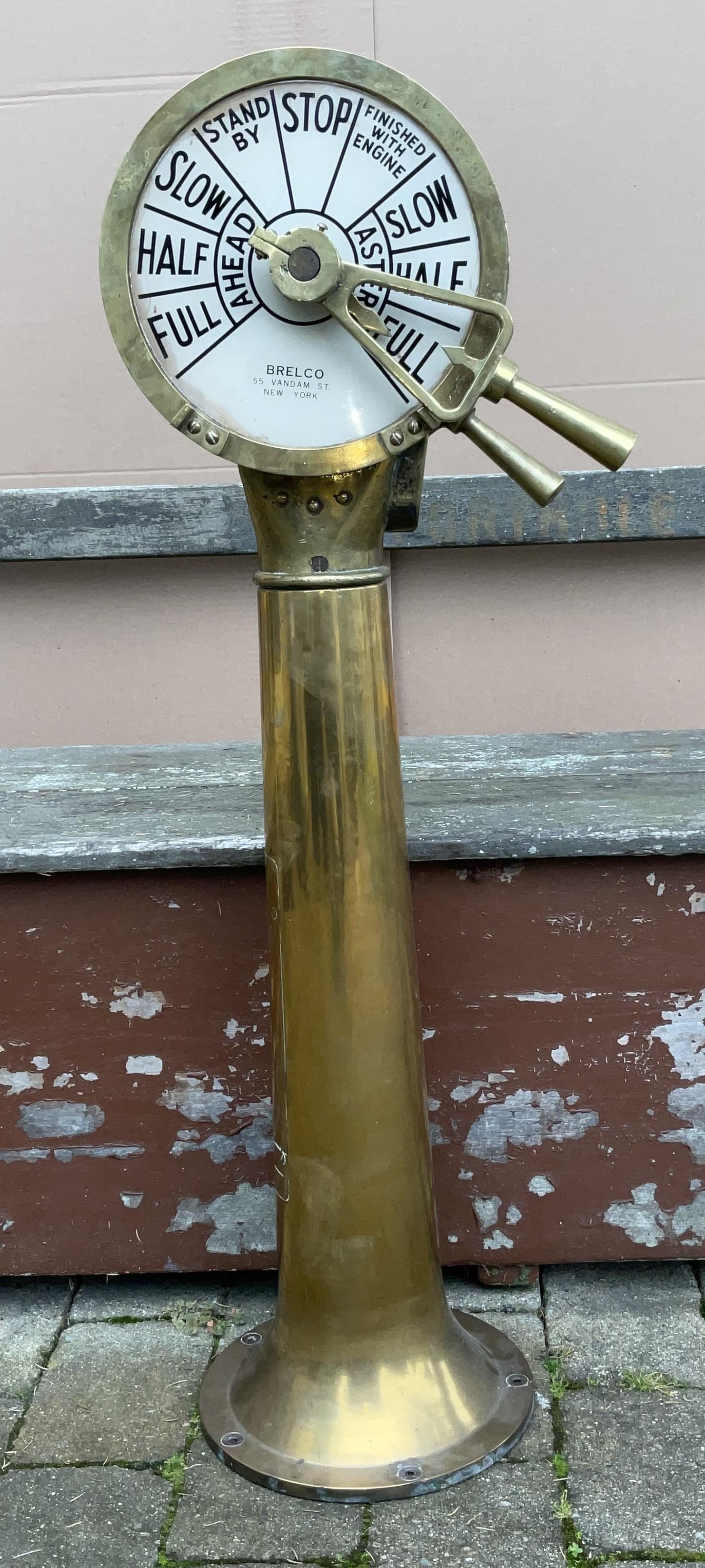 North American Solid Brass Ships Telegraph For Sale