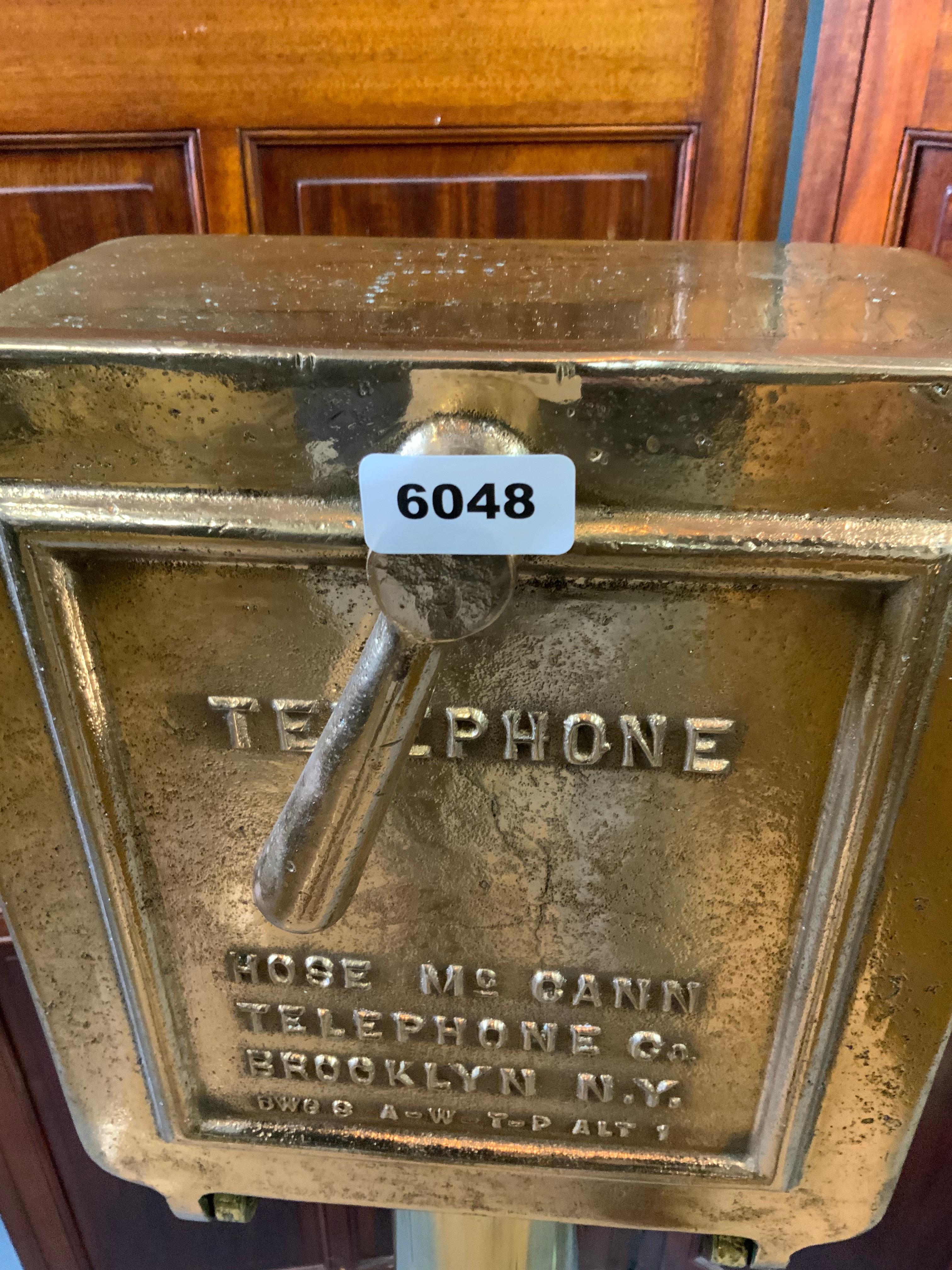 antique brass telephone