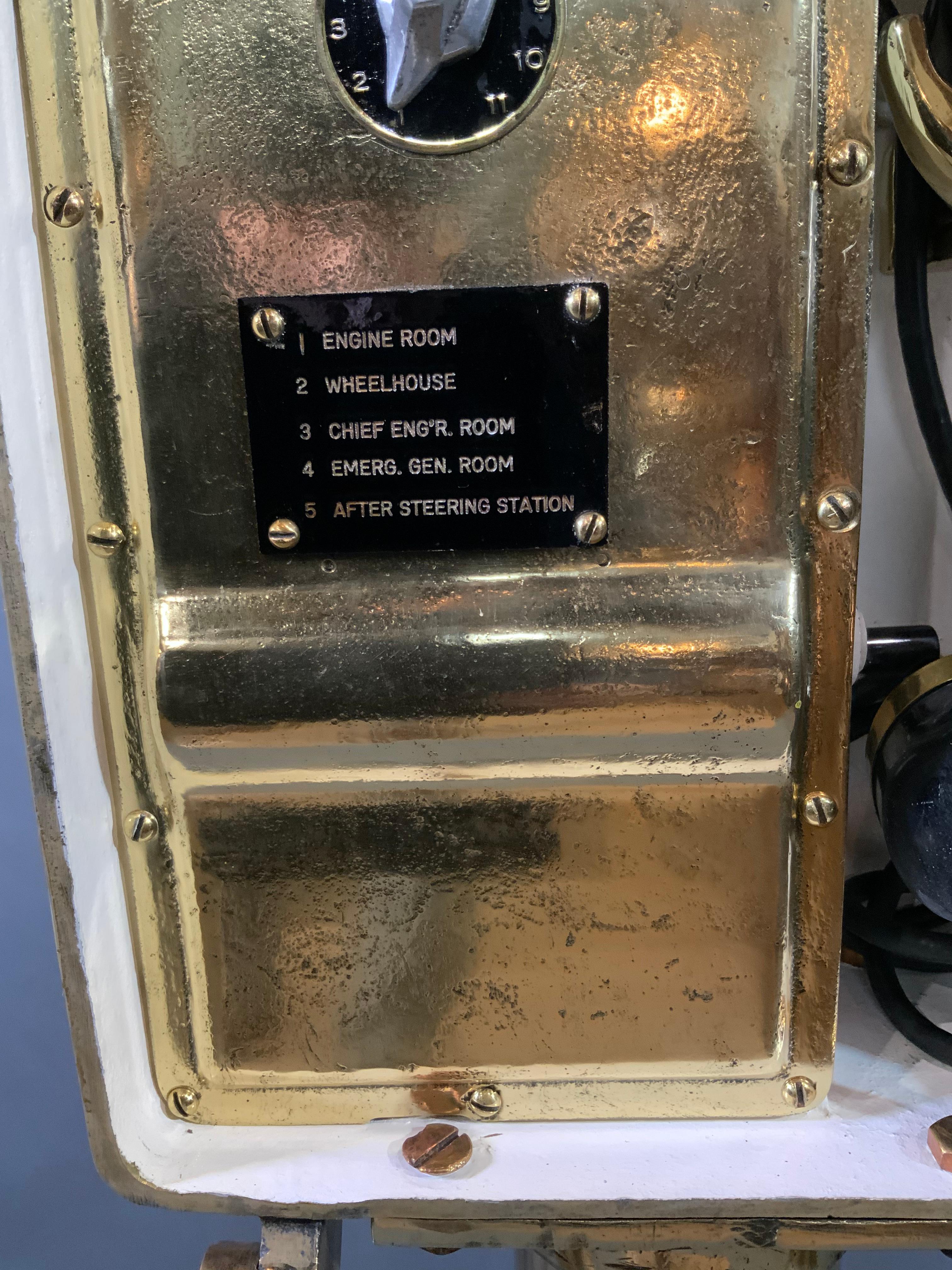 Solid Brass Ships Telephone In Good Condition For Sale In Norwell, MA