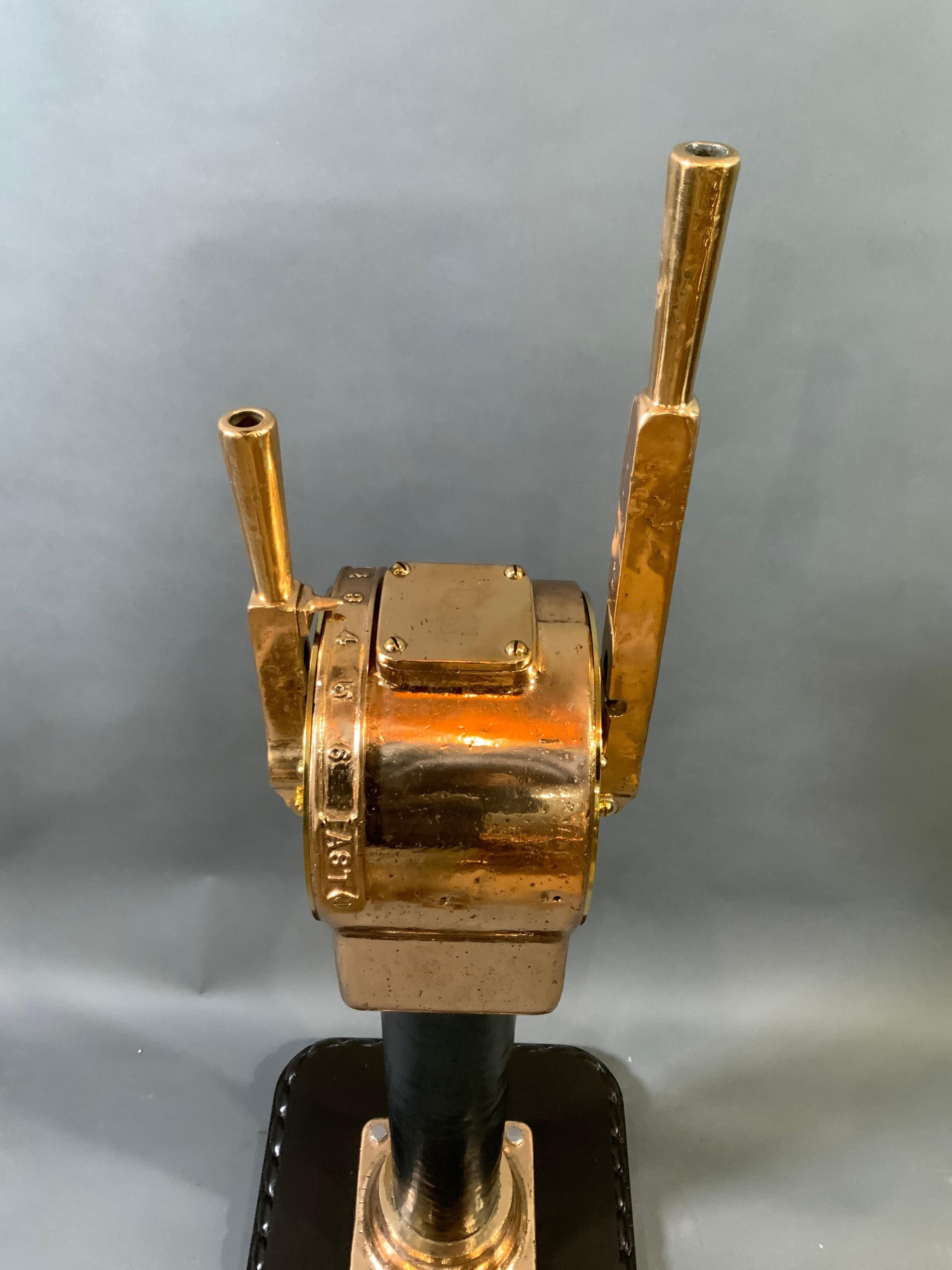 Solid Brass Ships Throttle on Stand For Sale 1