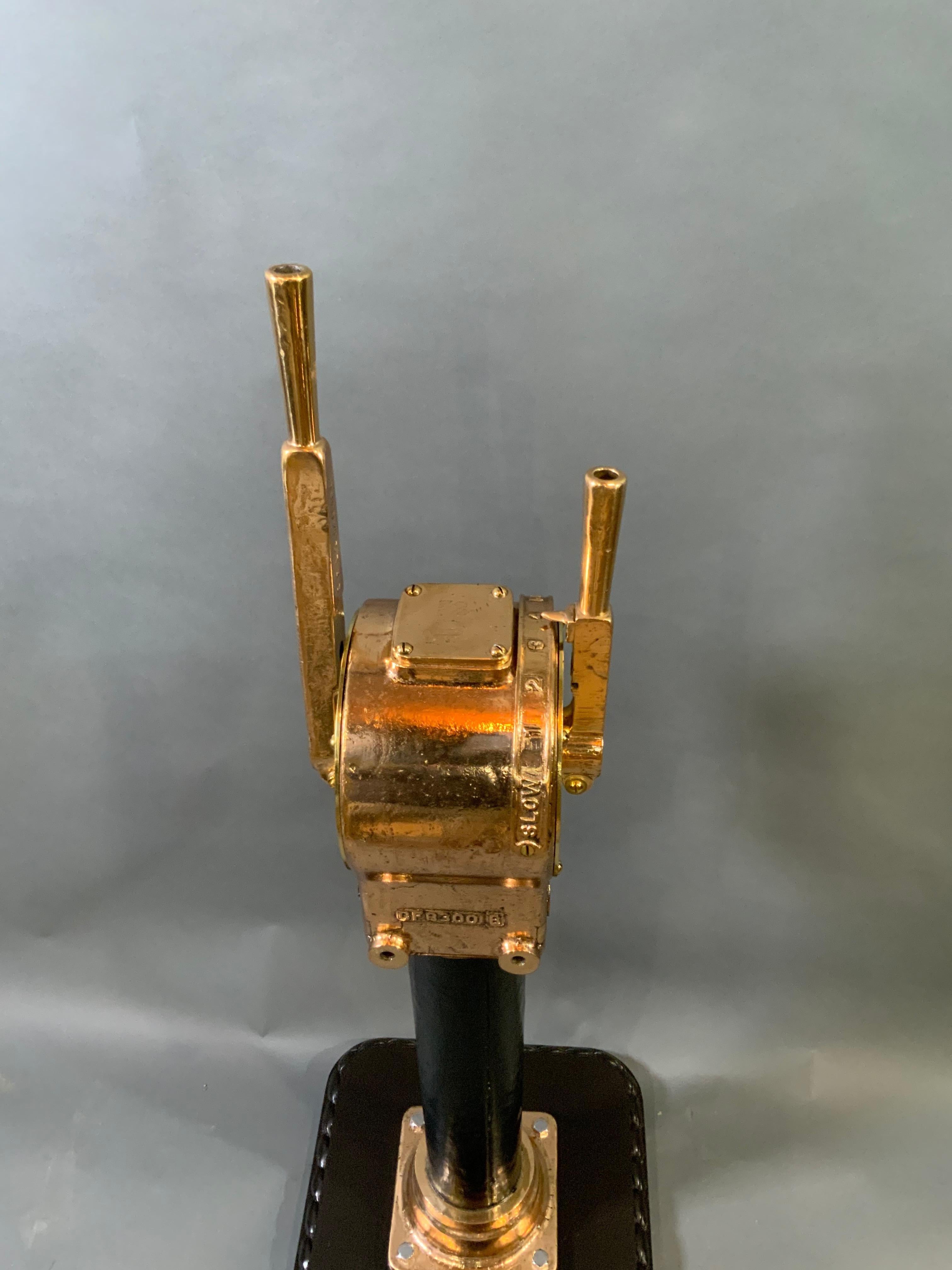 Solid Brass Ships Throttle on Stand For Sale 2