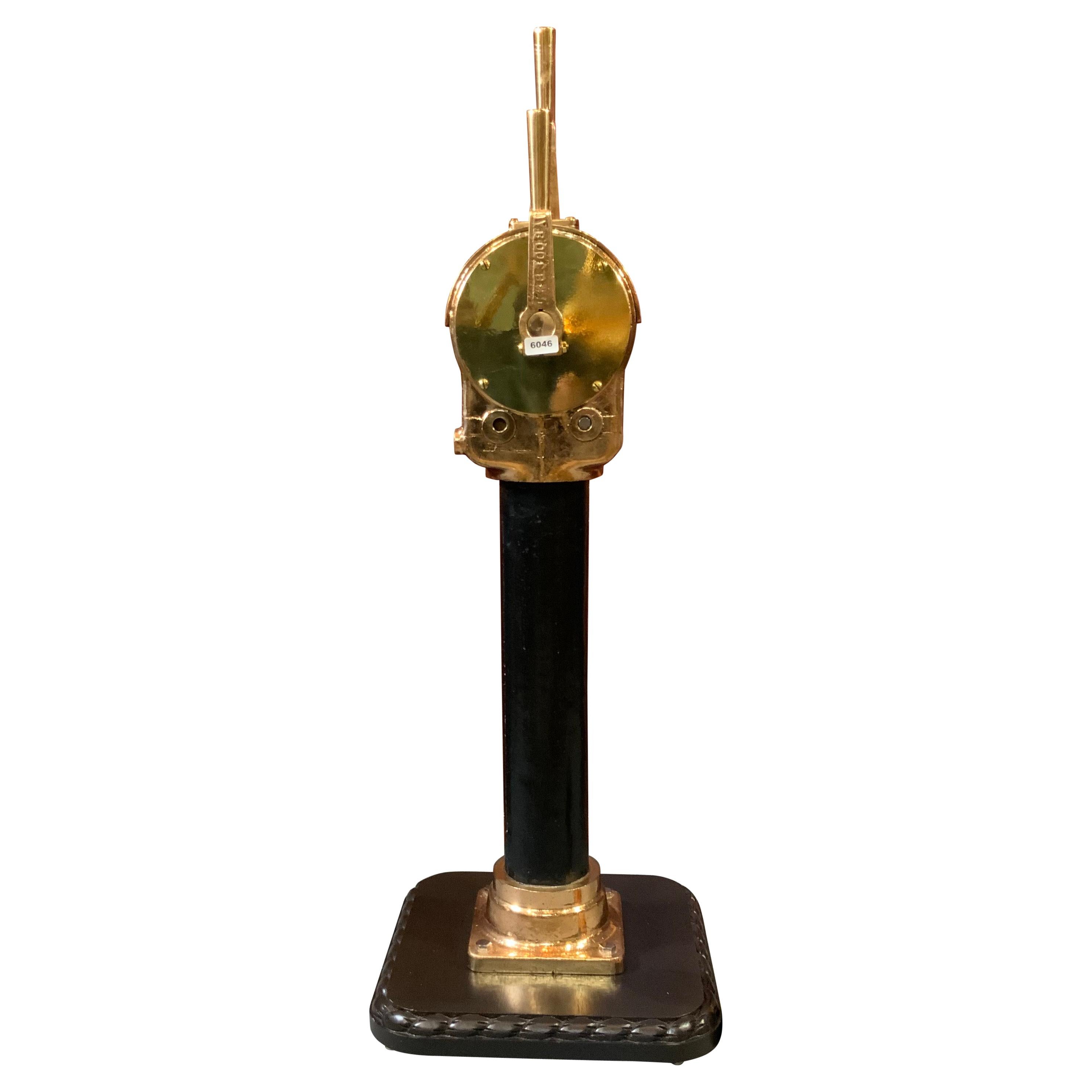 Solid Brass Ships Throttle on Stand For Sale