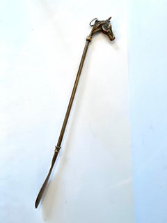 Solid Brass Shoe Horn with Horse