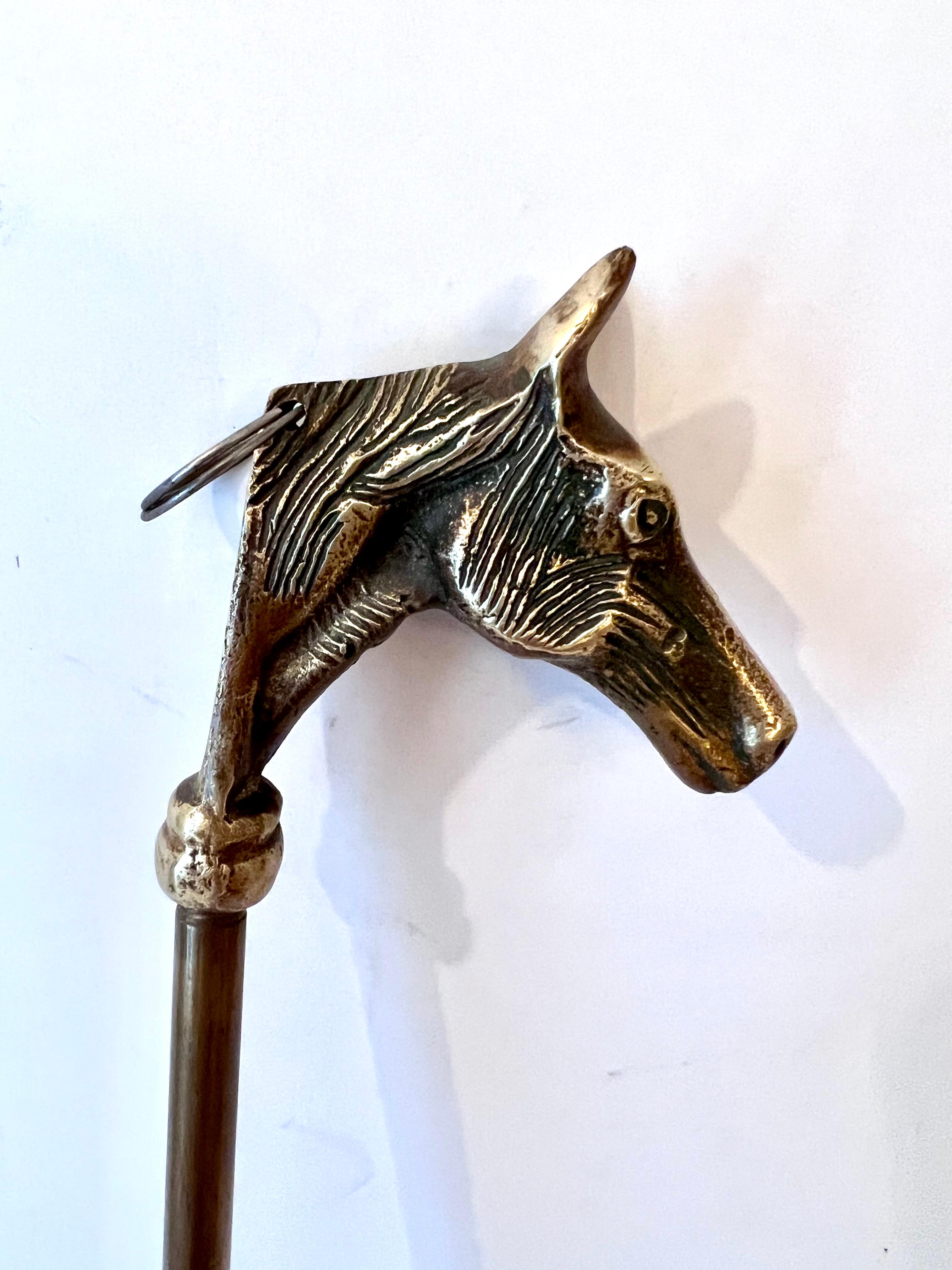 Solid Brass Shoe Horn with Horse For Sale 3