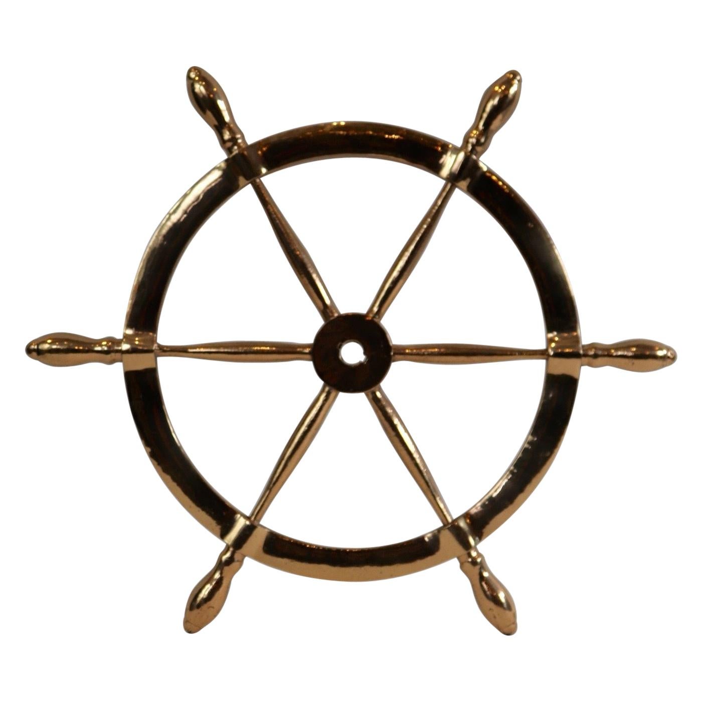 Solid Brass Six Spoke Ships Wheel