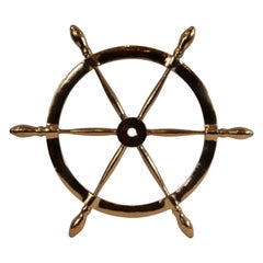 Antique Solid Brass Six Spoke Ships Wheel