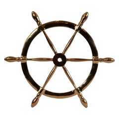 Solid Brass Six Spoke Ships Wheel