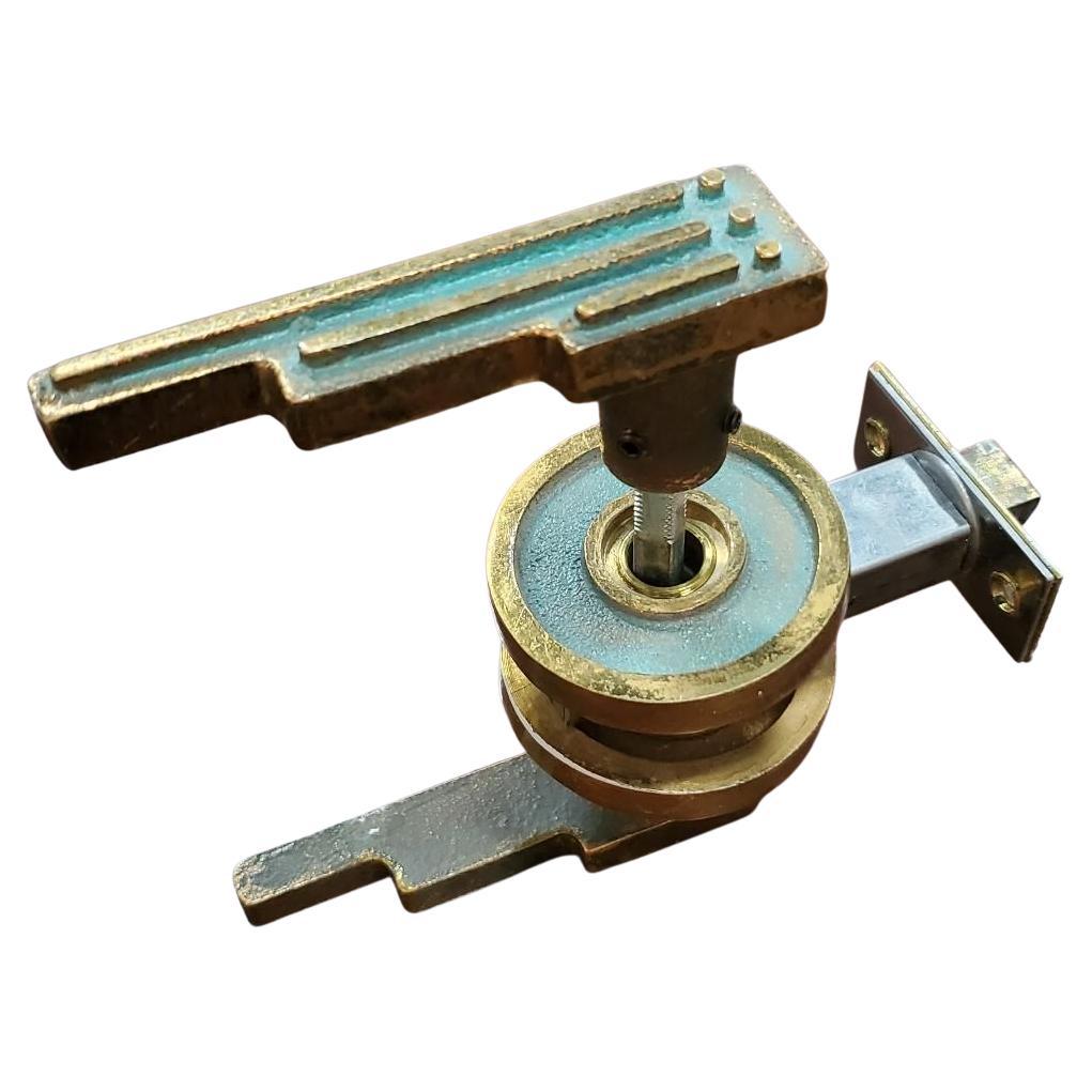 Solid Brass Southwest Door Knobs Green Patina Gold Accent Manner Of Pepe Mendoza