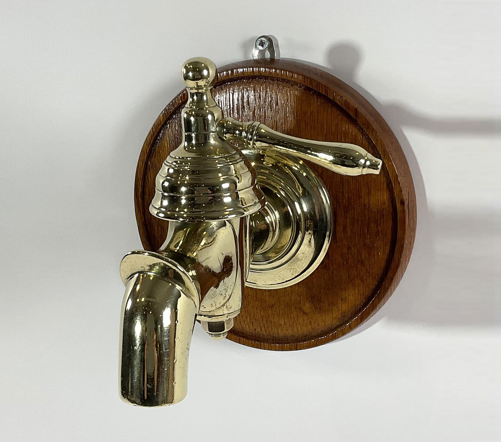 Early 20th Century Solid Brass Spigot Mounted to a Plaque For Sale