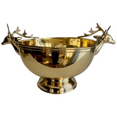 Solid Brass Stag Head Bowl