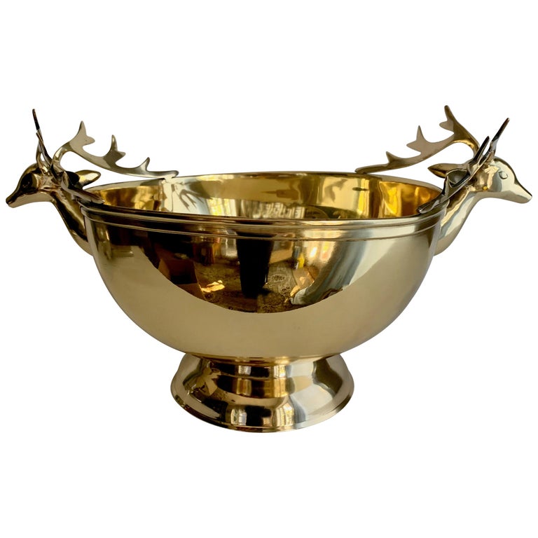 Solid Brass Stag Head Bowl at 1stDibs