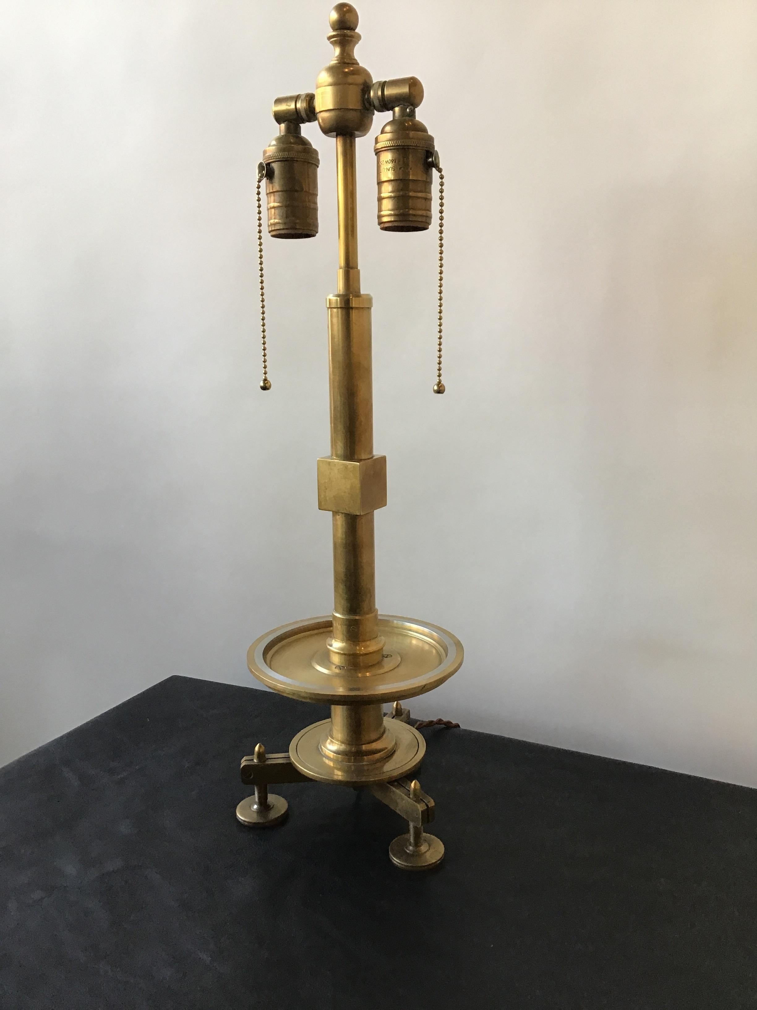 Solid Brass Surveyors Lamp In Good Condition In Tarrytown, NY