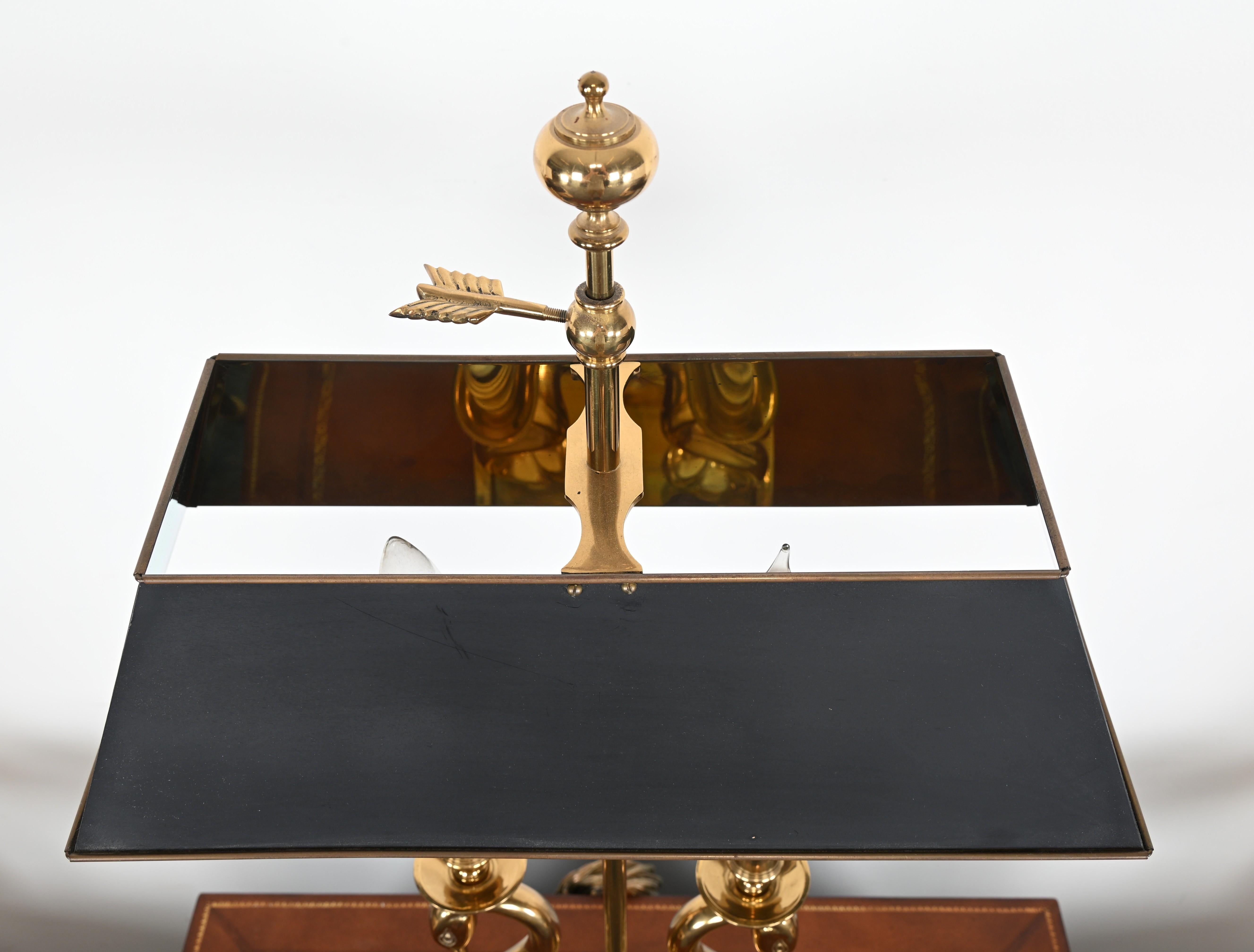 Solid Brass Swan Bouillotte Lamp For Sale 1