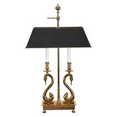 Solid Brass Swan Bouillotte Lamp