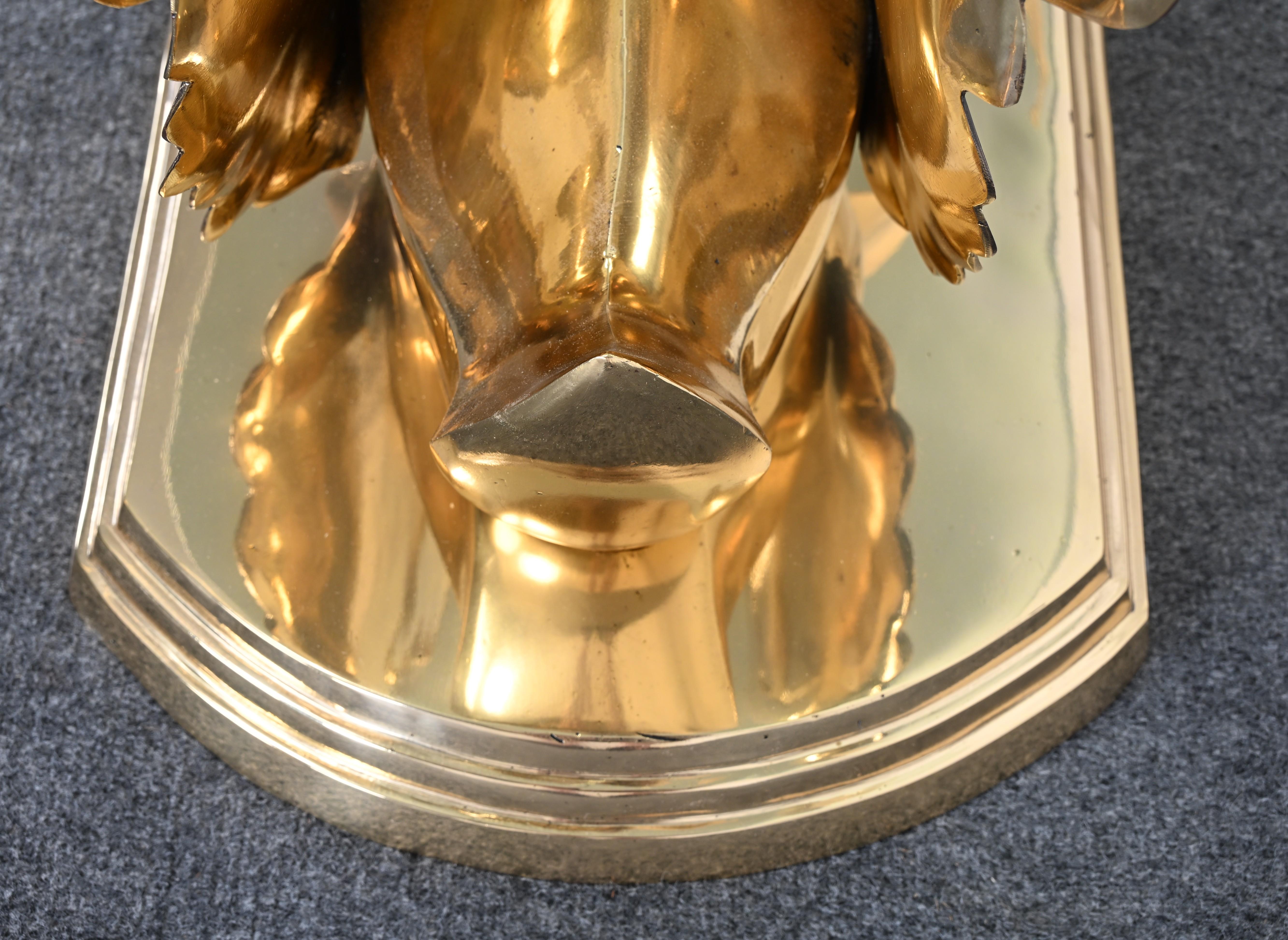 Solid Brass Swan Console in the manner of Maitland Smith For Sale 5