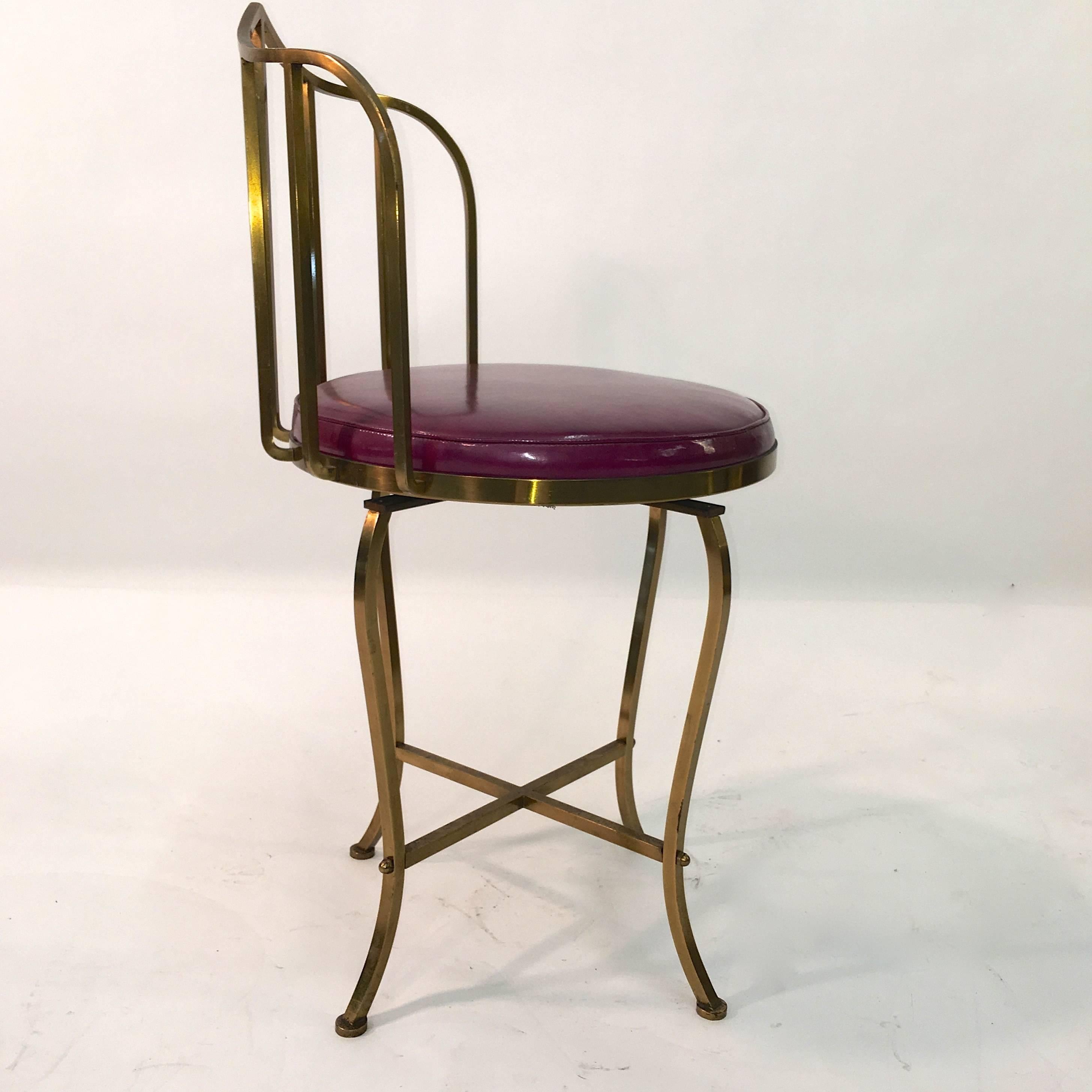 Solid Brass Swivel Vanity Chair 6