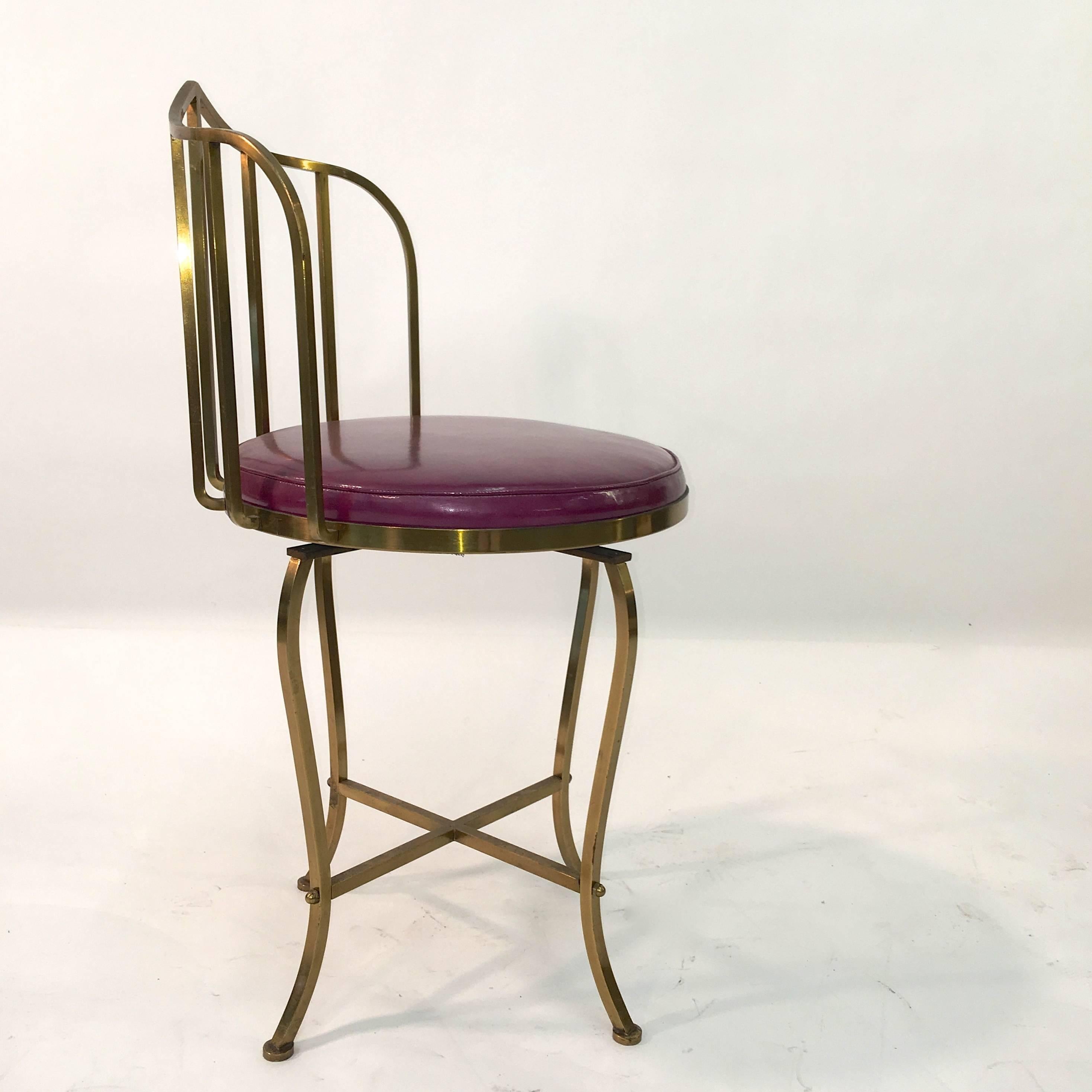 Solid Brass Swivel Vanity Chair 7