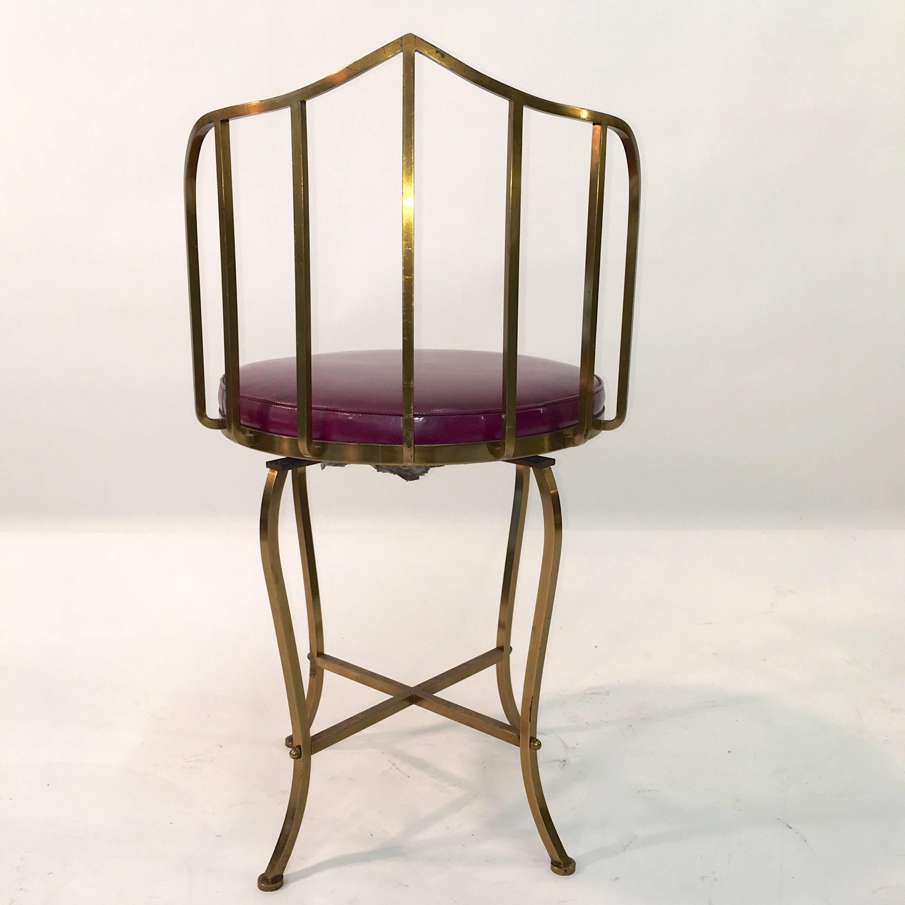 Solid Brass Swivel Vanity Chair 8