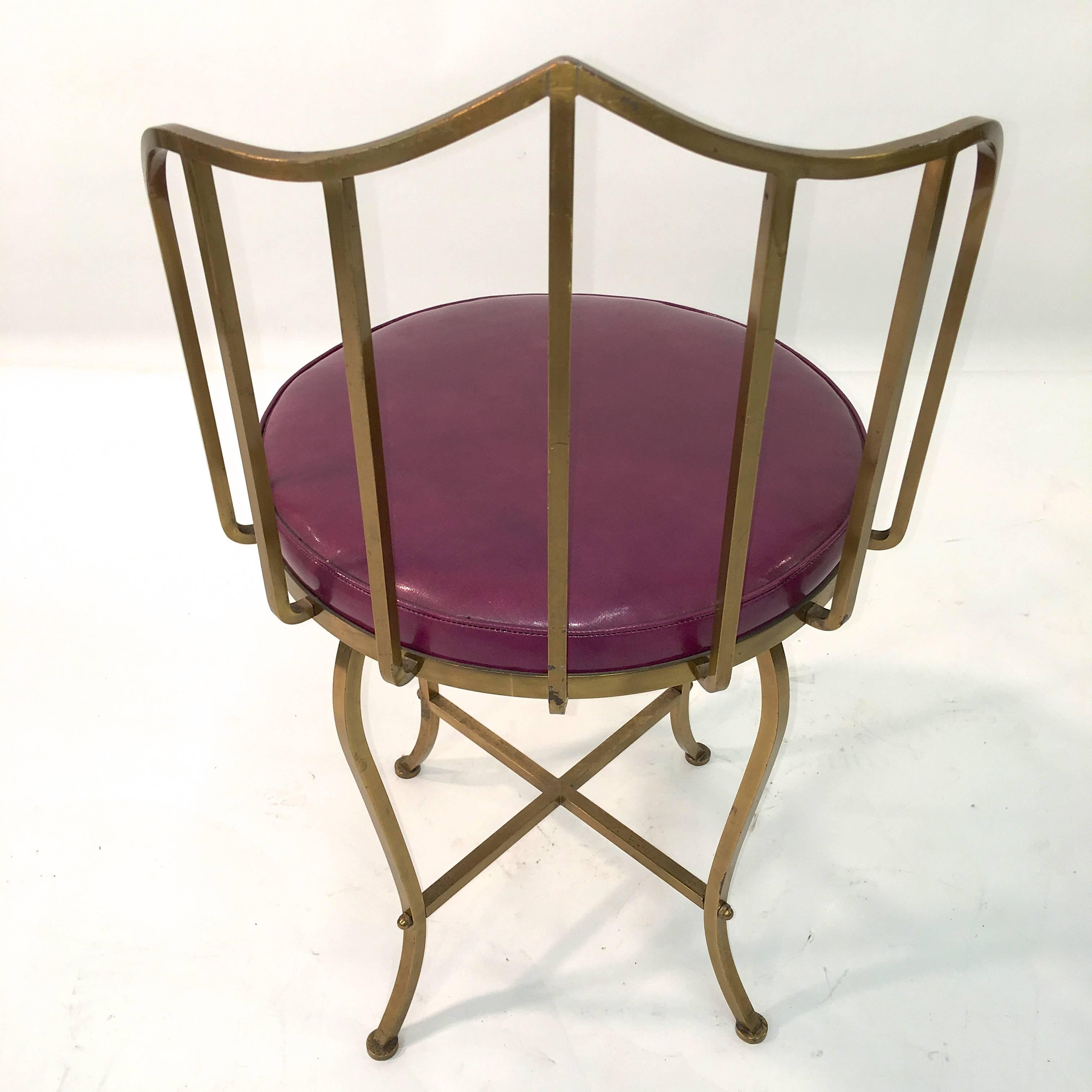 Solid Brass Swivel Vanity Chair 10
