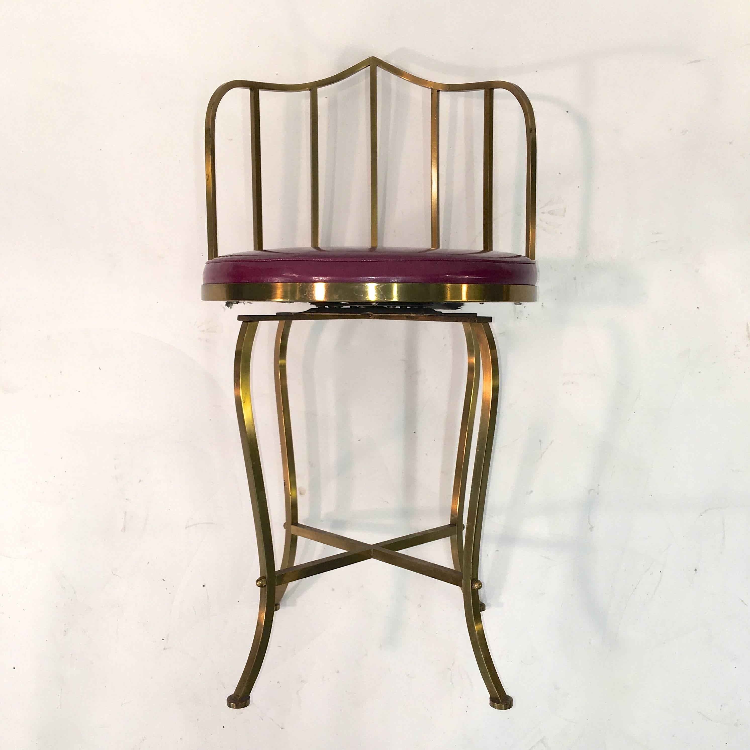 Solid Brass Swivel Vanity Chair 12