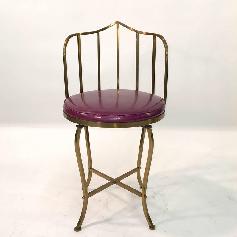Solid Brass Swivel Vanity Chair at 1stDibs