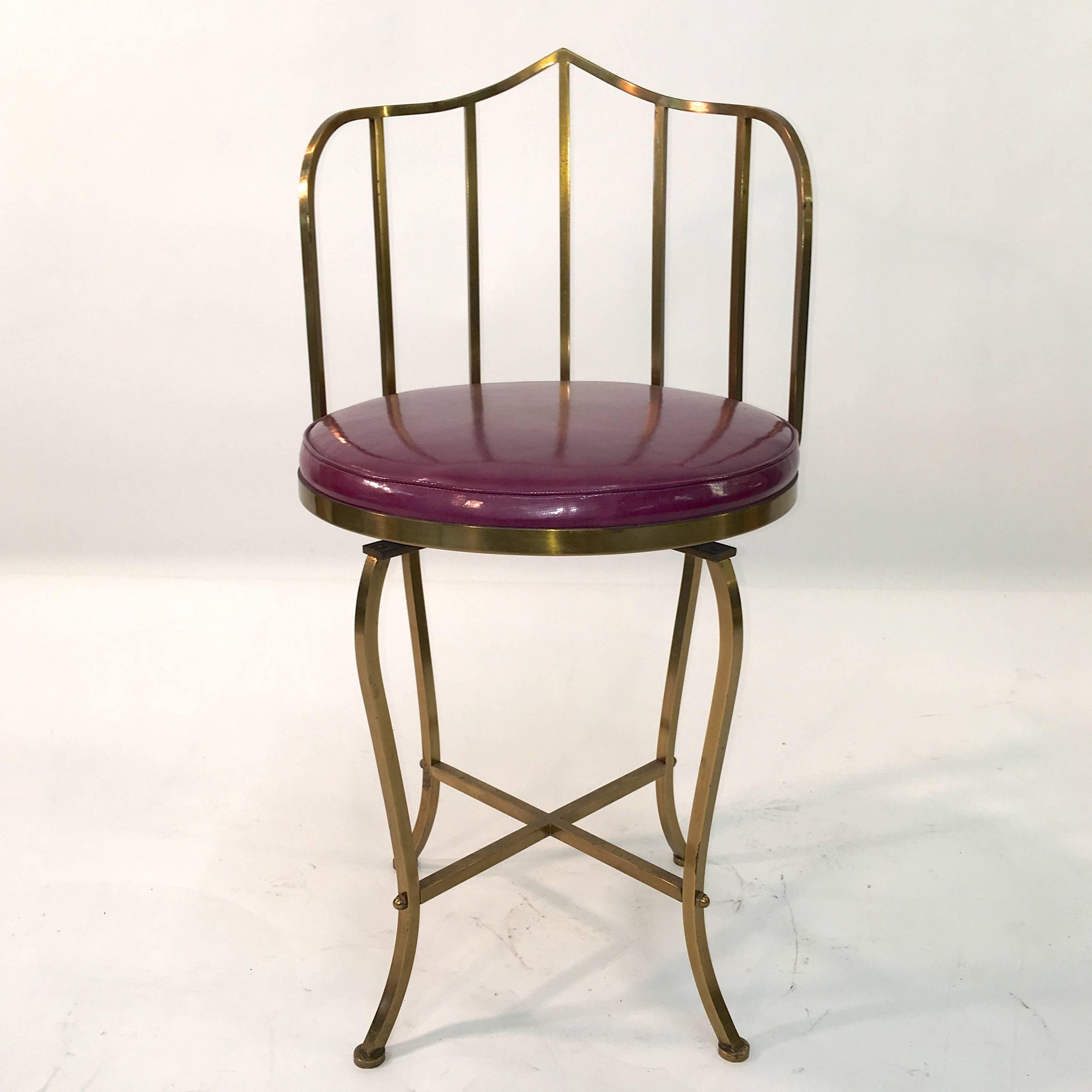 American Solid Brass Swivel Vanity Chair