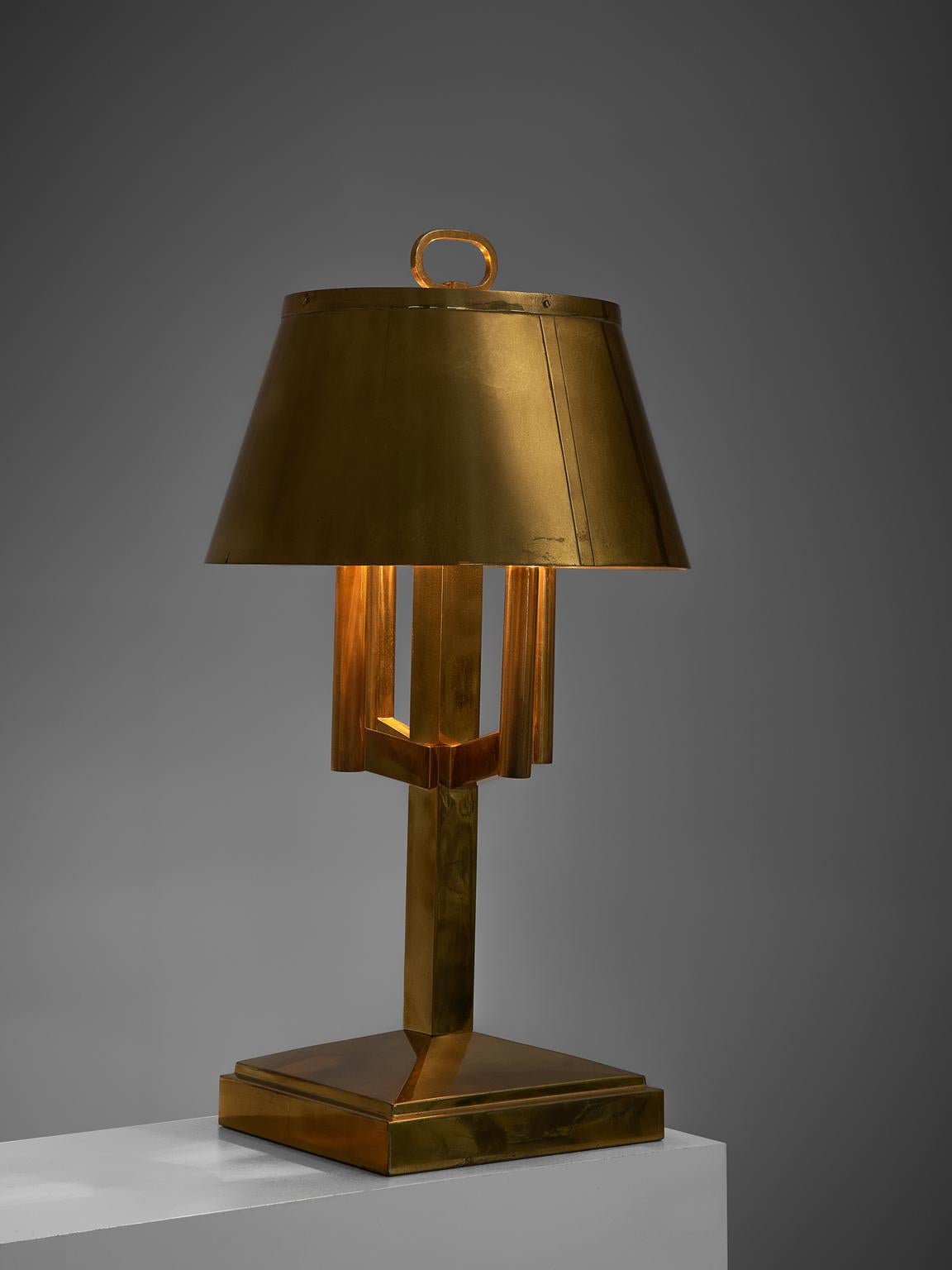 Mid-Century Modern Solid Brass Table Lamp, 1940s