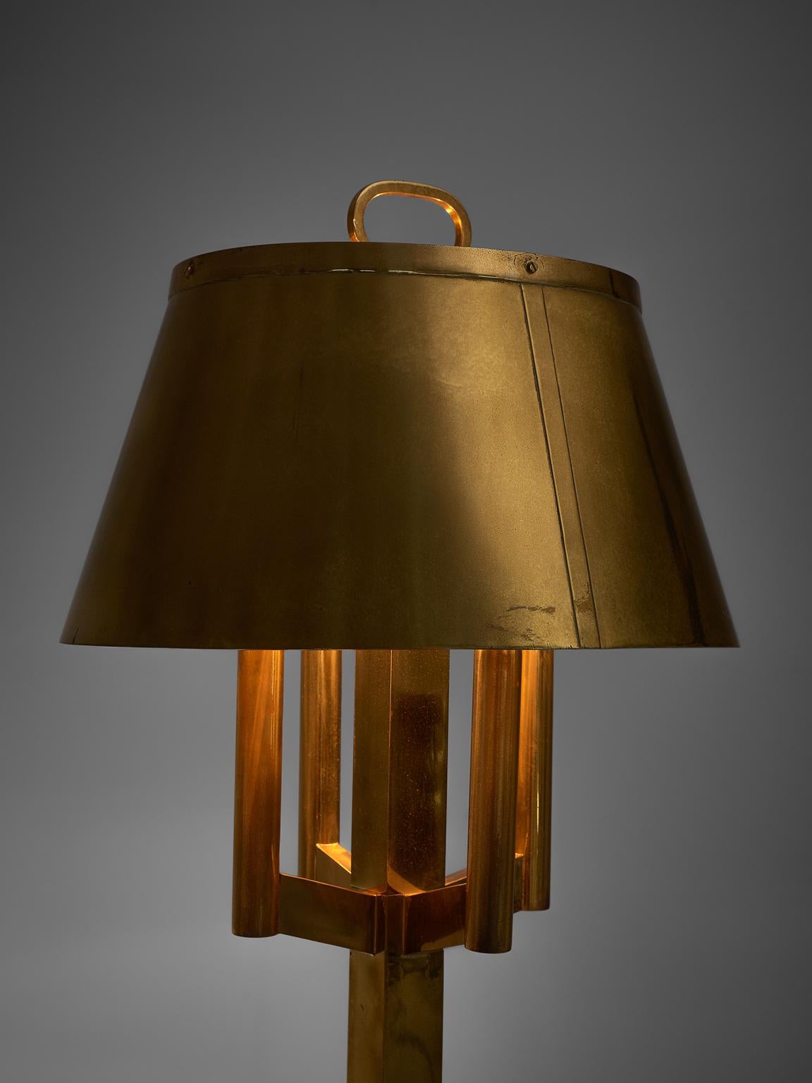 Italian Solid Brass Table Lamp, 1940s