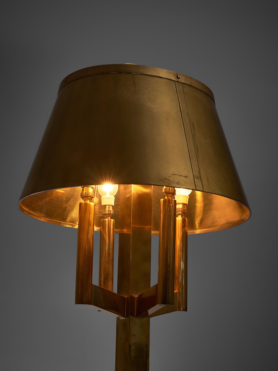 Solid Brass Table Lamp, 1940s In Good Condition In Waalwijk, NL