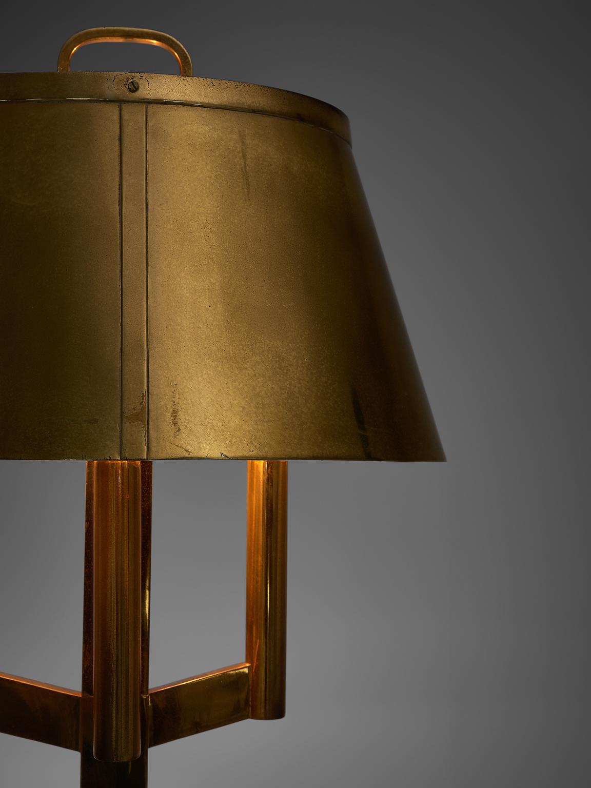 Mid-20th Century Solid Brass Table Lamp, 1940s