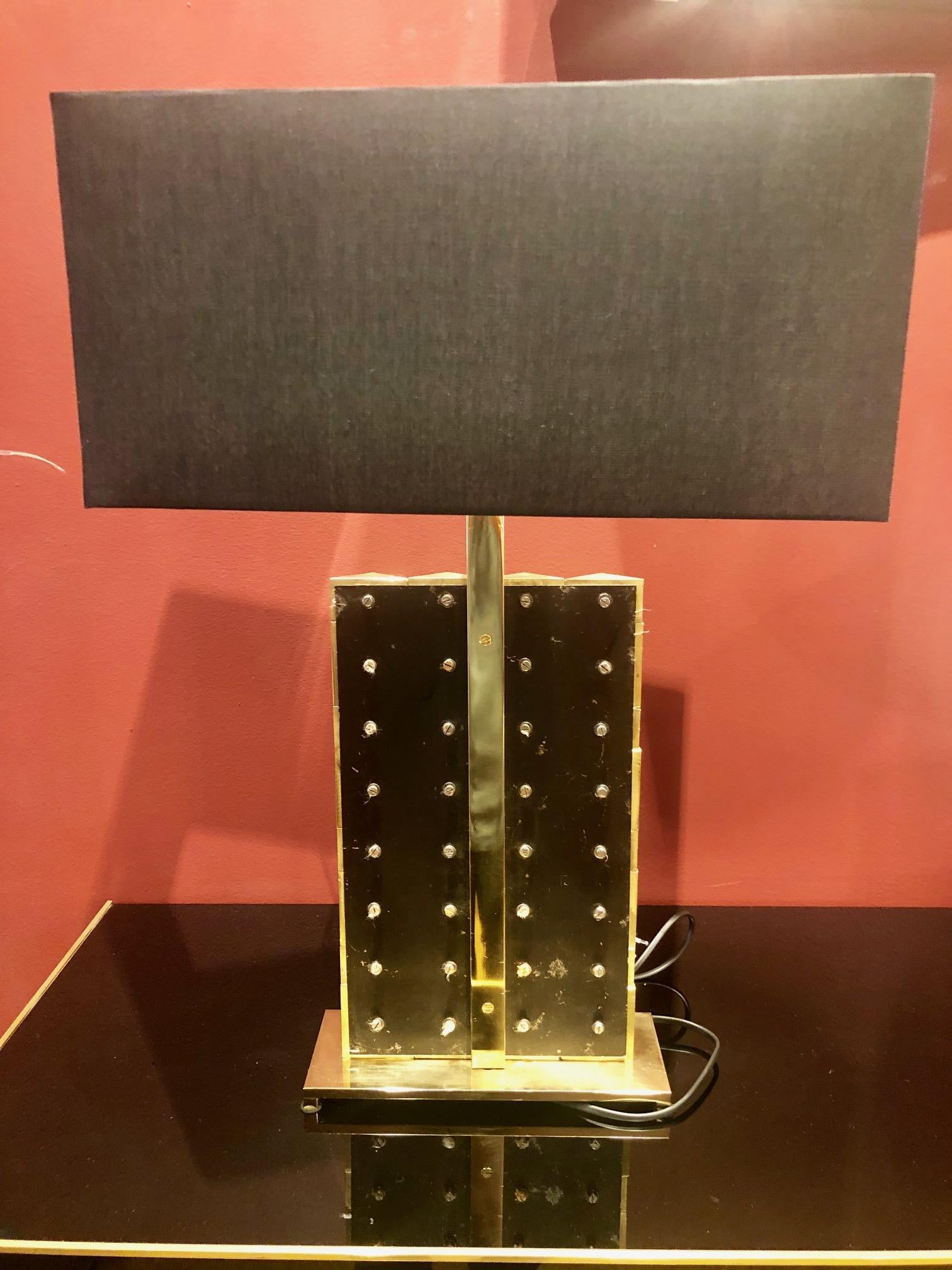 Solid Brass Table Lamp by Luciano Frigerio, Frigerio Desio, 1968, Made in Italy 2