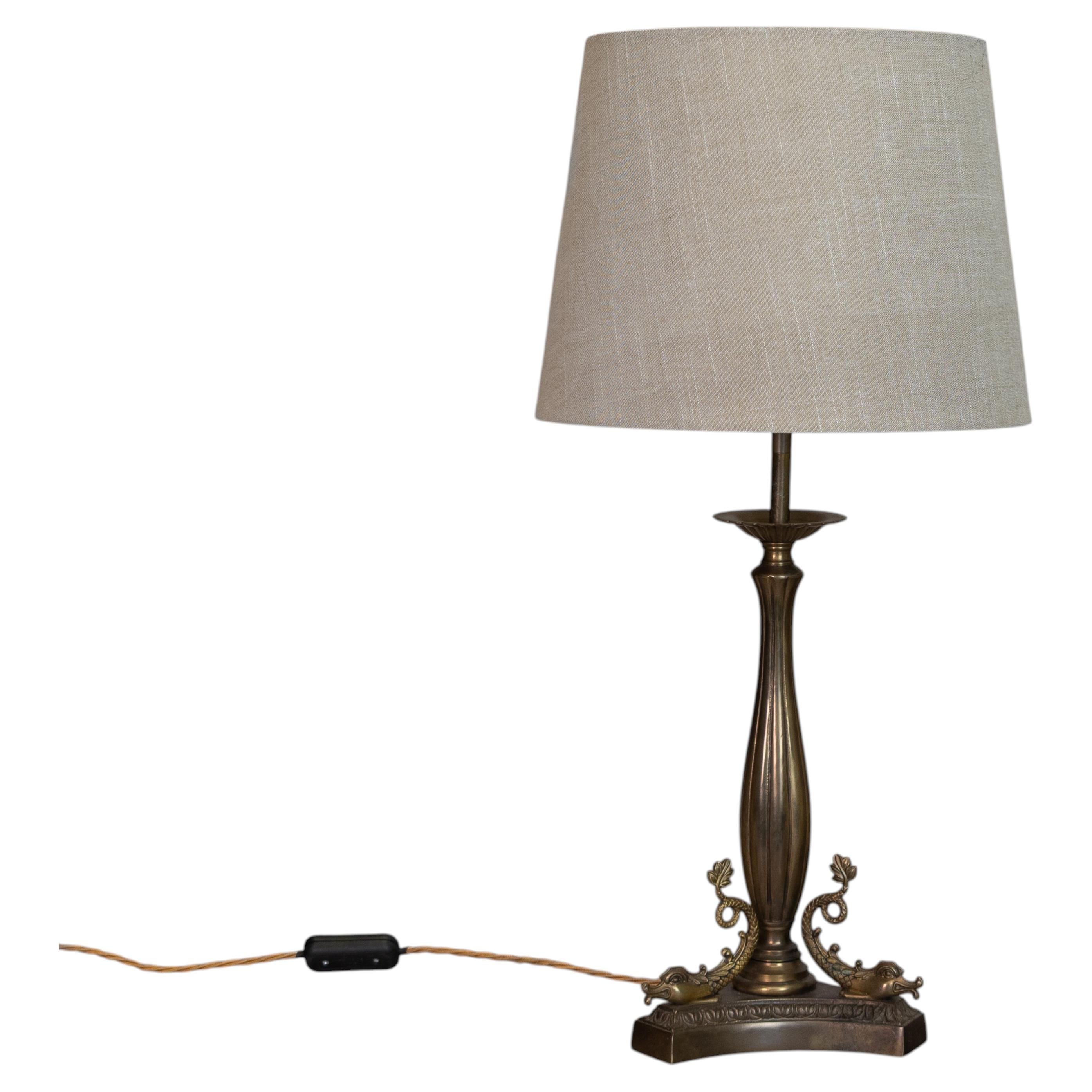 Solid Brass Table Lamp For Sale