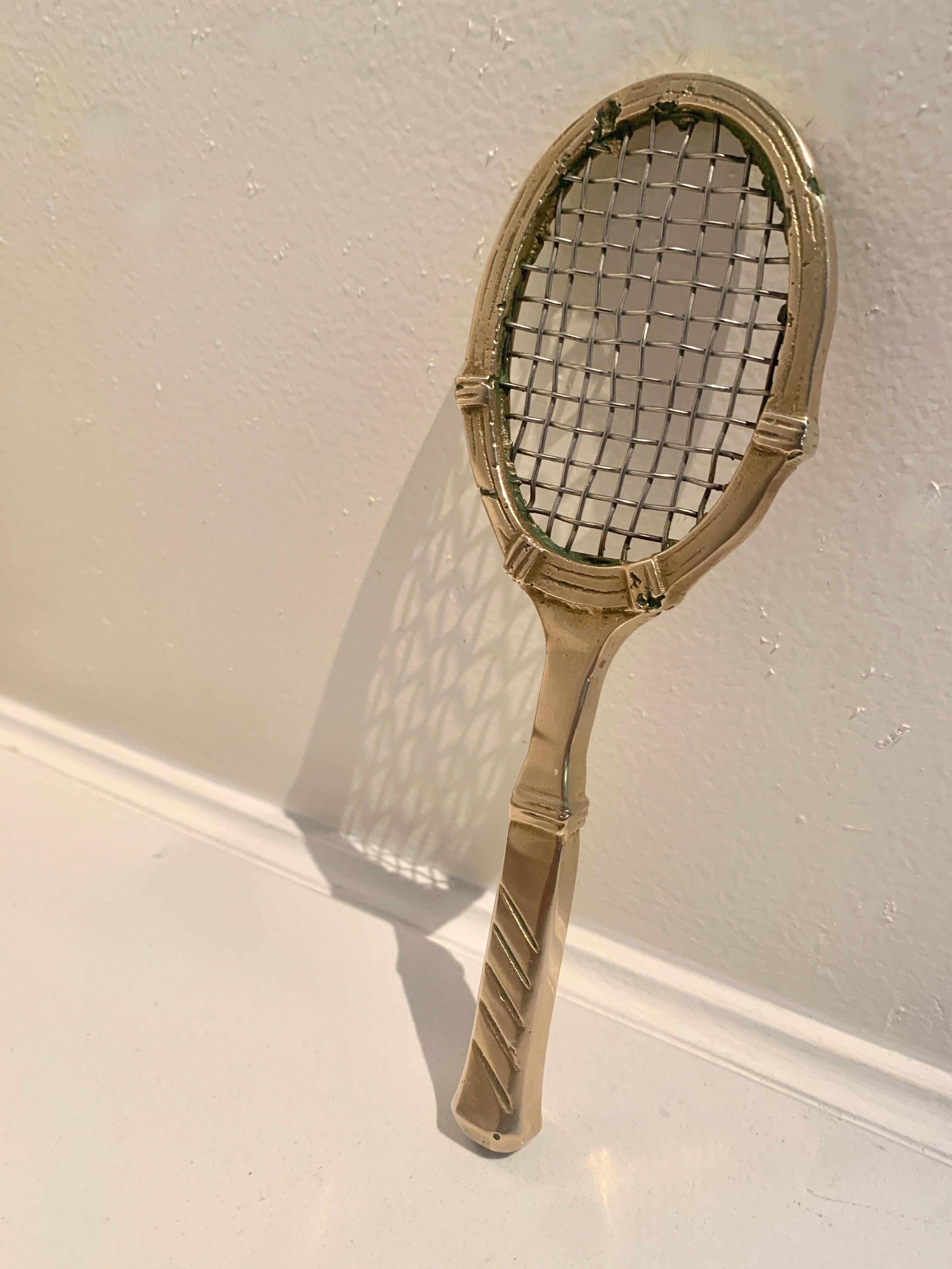 Solid Brass Tennis Racket Paper Weight 2