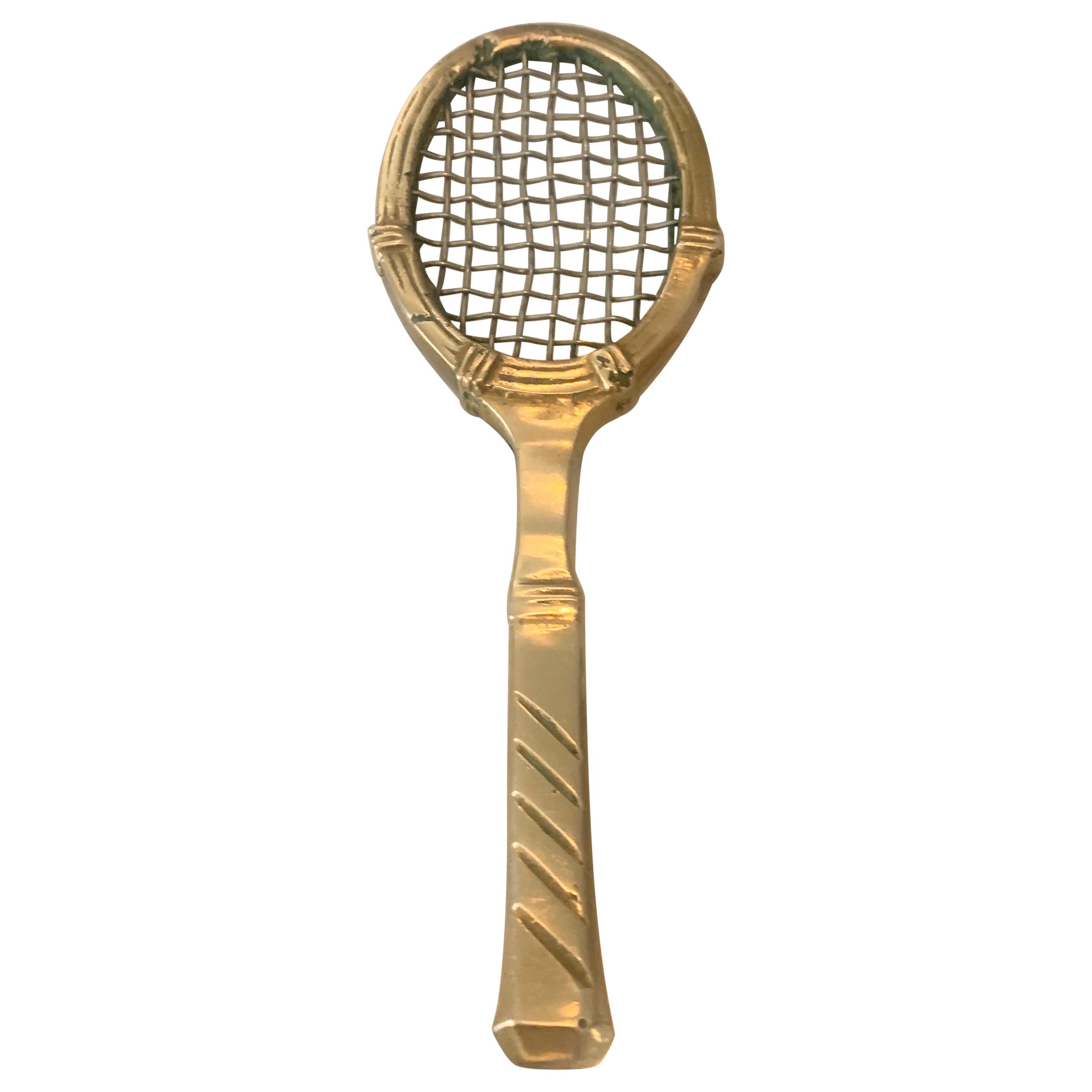 Solid Brass Tennis Racket Paper Weight
