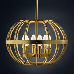 Solid Brass Terra Prima Outdoor Pendant Chandelier by Elisterno