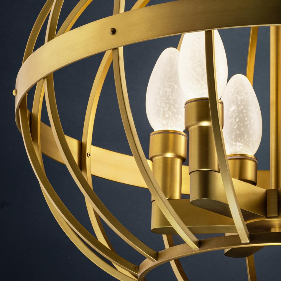 Cinese Lampadario a sospensione per esterni Terra Prima in ottone massiccio di Elisterno in vendita