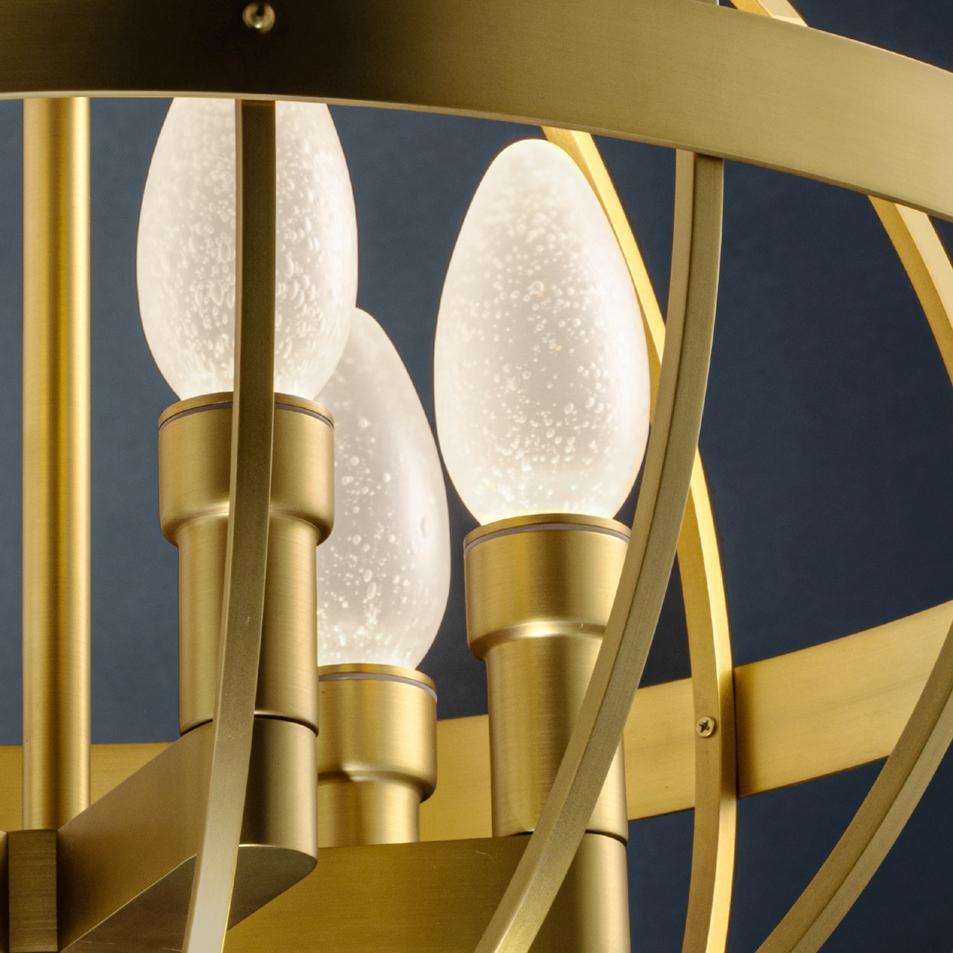 Oggetti in metallo Lampadario a sospensione per esterni Terra Prima in ottone massiccio di Elisterno in vendita