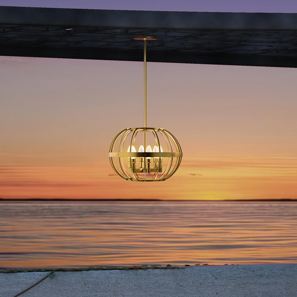 Ottone Lampadario a sospensione per esterni Terra Prima in ottone massiccio di Elisterno in vendita