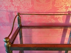 Solid Brass Mastercraft Three Tier Glass Book Shelf