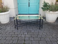 Solid Brass Tray Coffee Table with Ebonized Bamboo Base, c. 1970's