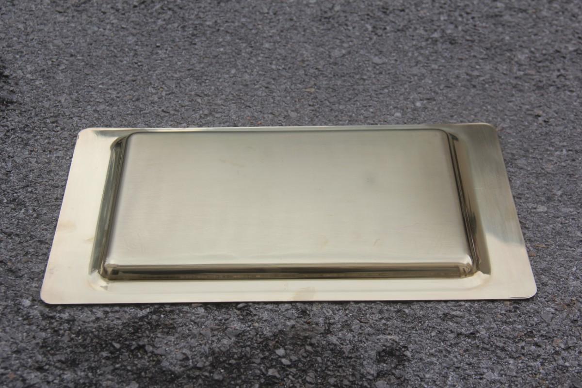 Solid Brass Tray with Engraved Decorations of Flowers Plants and Birds Italian For Sale 1