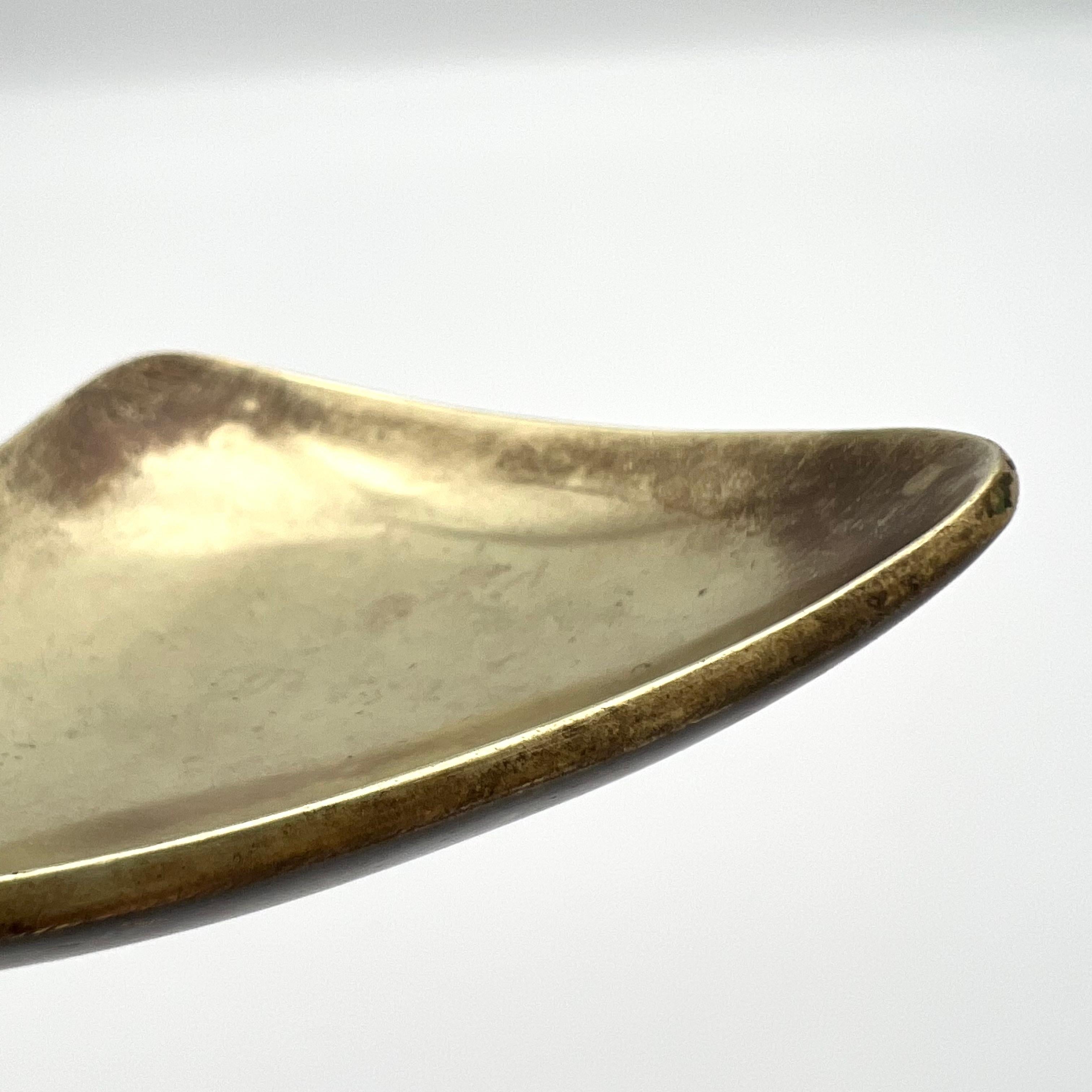 Solid Brass Triangular Ashtray, Made by Carl Aubock in the 1950s in Vienna 1