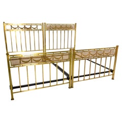 Solid Brass Twin Beds French with Louis XVI Decoration, circa 1900
