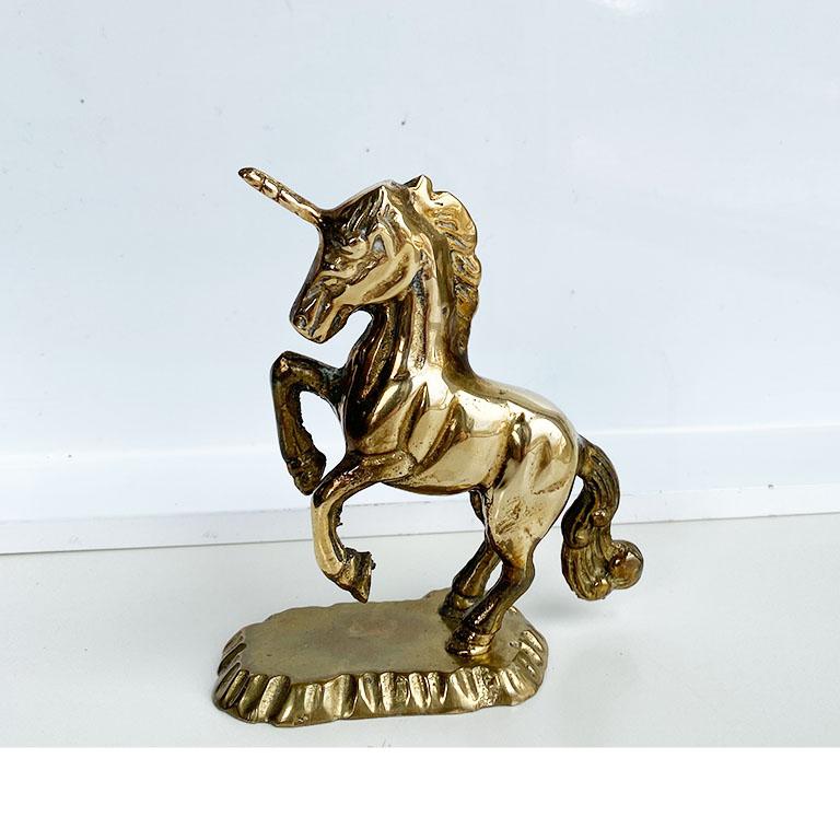 solid brass unicorn statue