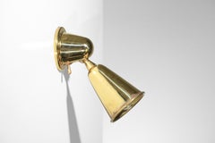 Solid brass wall light Gustavo Pulitzer Italian design 1940's spot sconce
